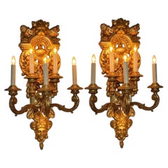 Antique Magnificent Giltwood Sconces