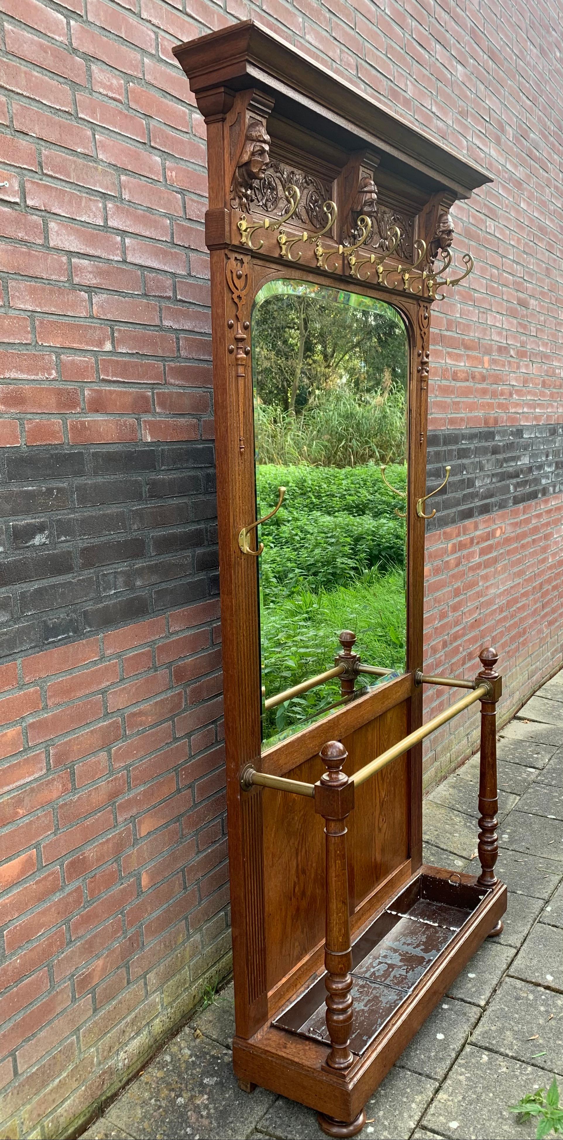 antique coat rack with umbrella stand