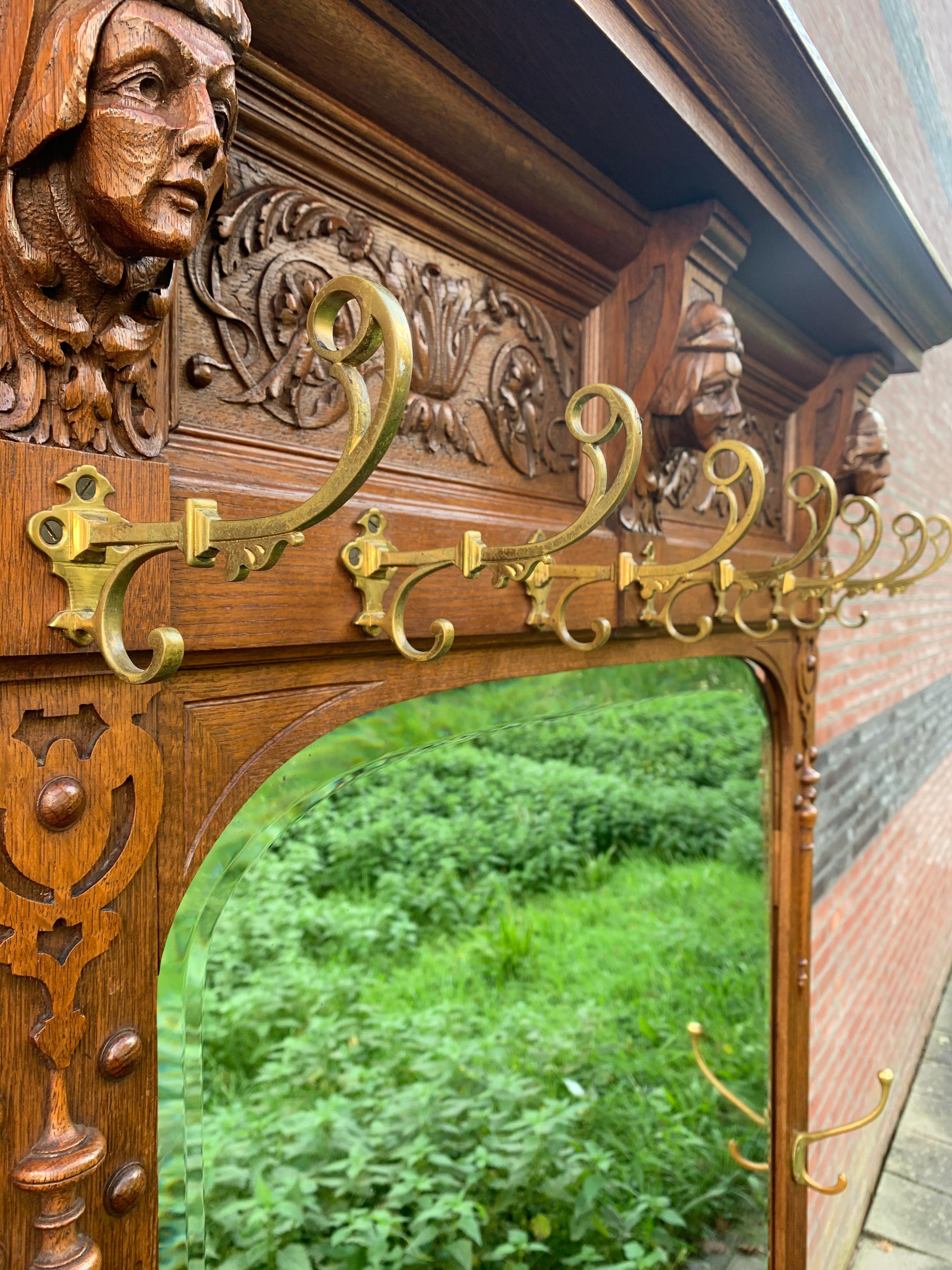 antique coat rack with mirror