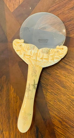 Antique Magnifying Glass with Bone Handle Elephants