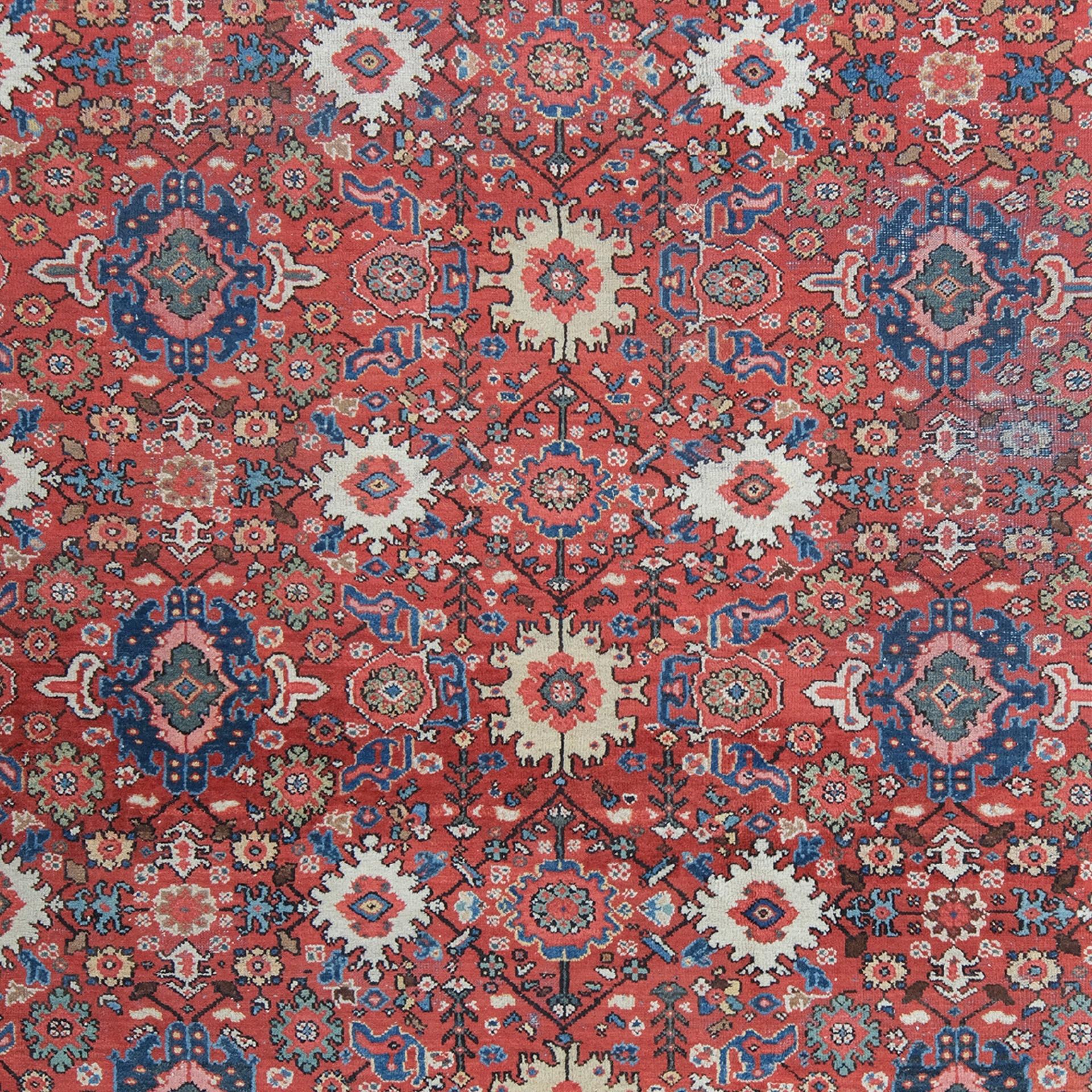 Asian Antique Mahal Carpet - 19th Century Antique Mahal Carpet, Antique Rug For Sale