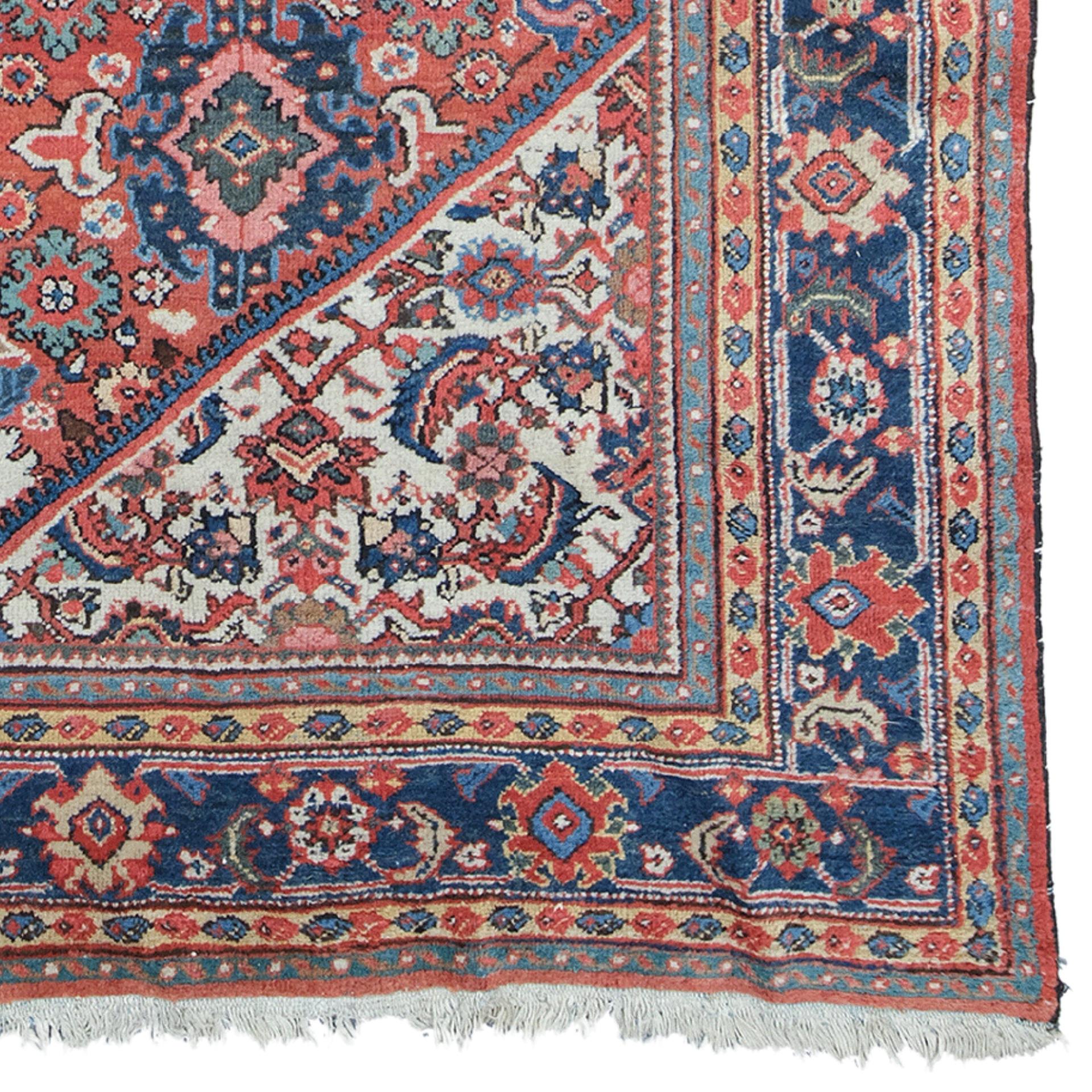 Wool Antique Mahal Carpet - 19th Century Antique Mahal Carpet, Antique Rug For Sale