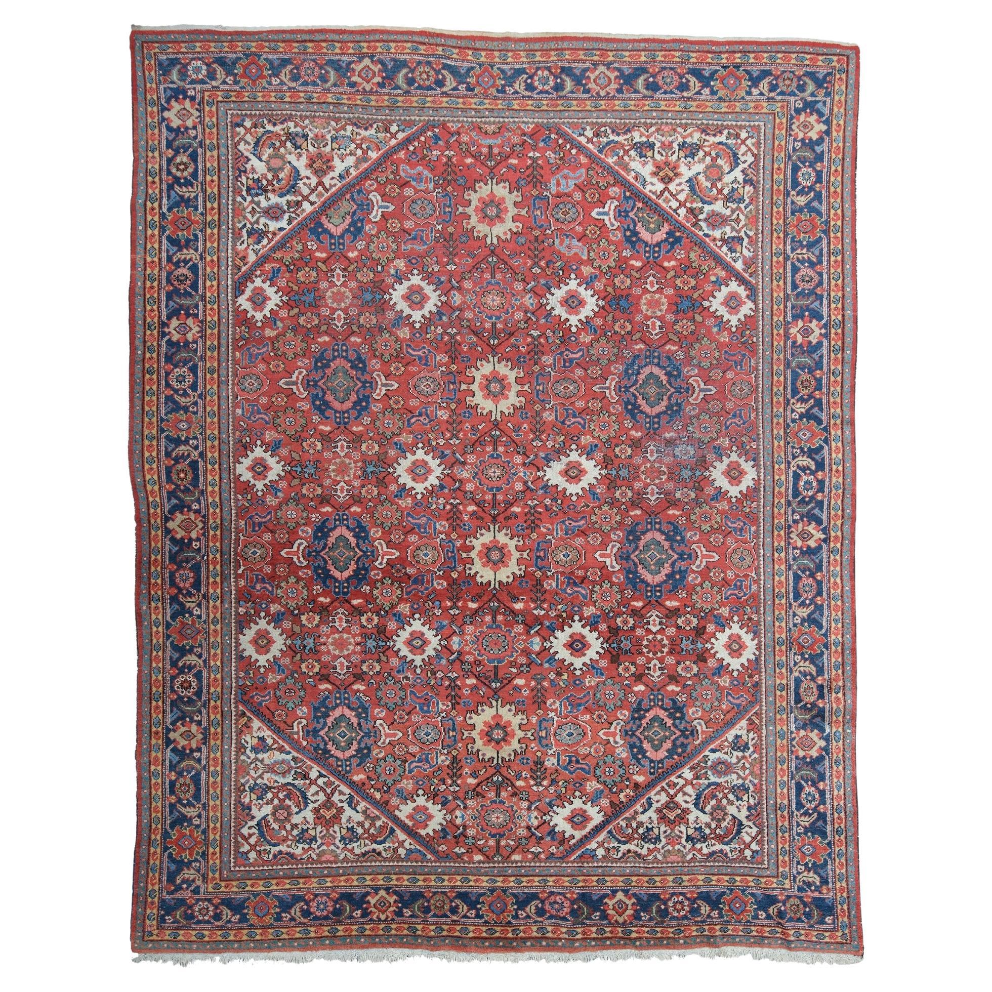 Antique Mahal Carpet - 19th Century Antique Mahal Carpet, Antique Rug For Sale