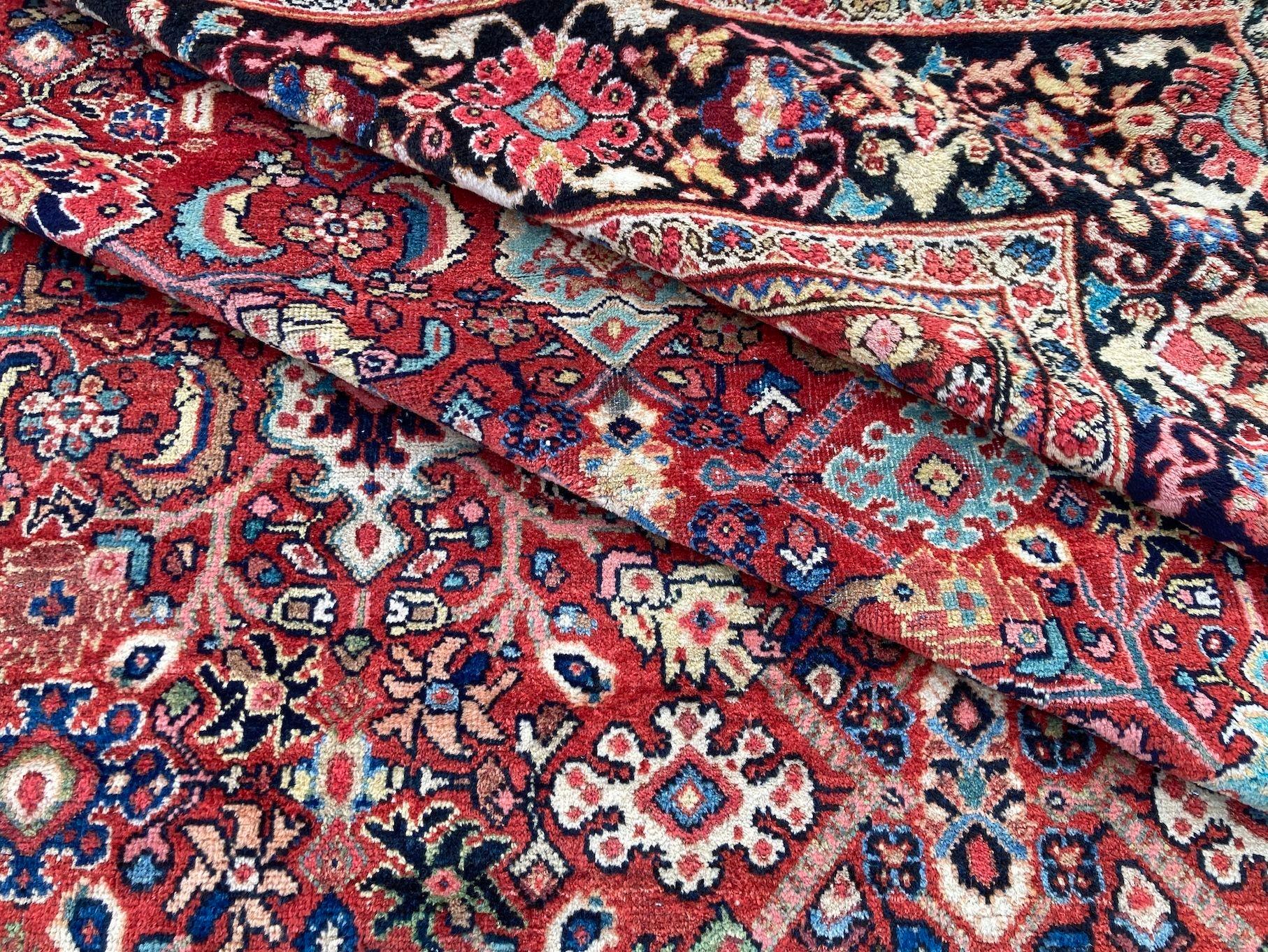 Antique Mahal Carpet 3.63m x 2.81m For Sale 10