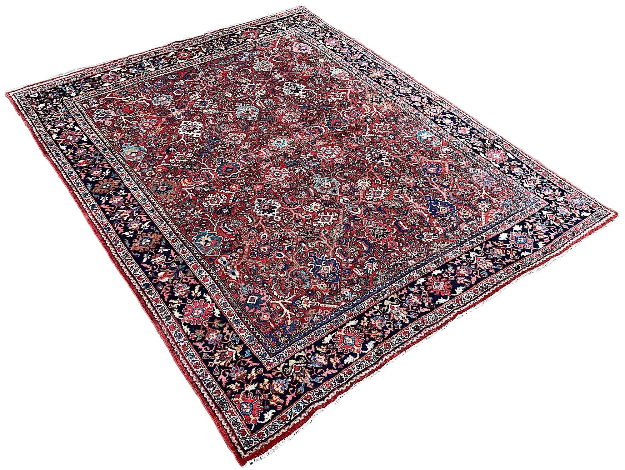 Antique Mahal Carpet 3.63m x 2.81m In Good Condition For Sale In St. Albans, GB