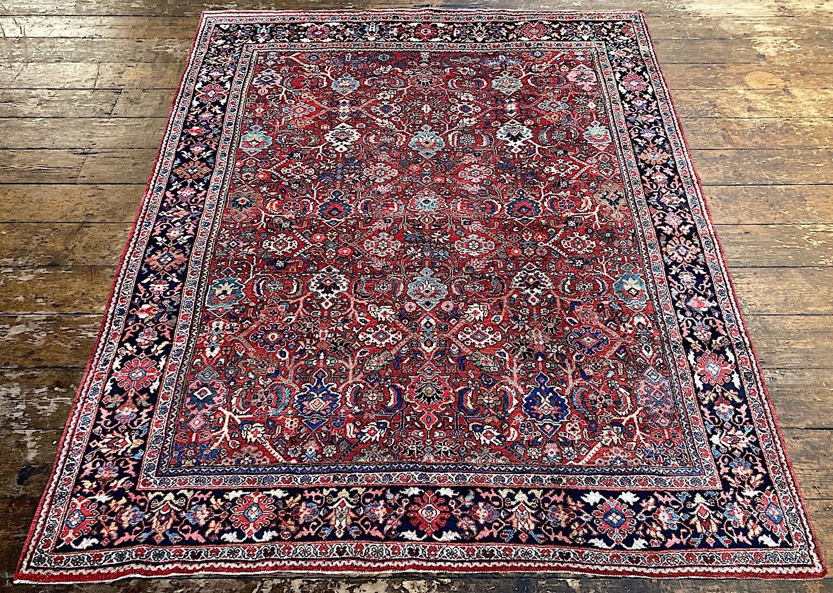 Inizio XX secolo Tappeto Mahal antico 3,63 m x 2,81 m in vendita