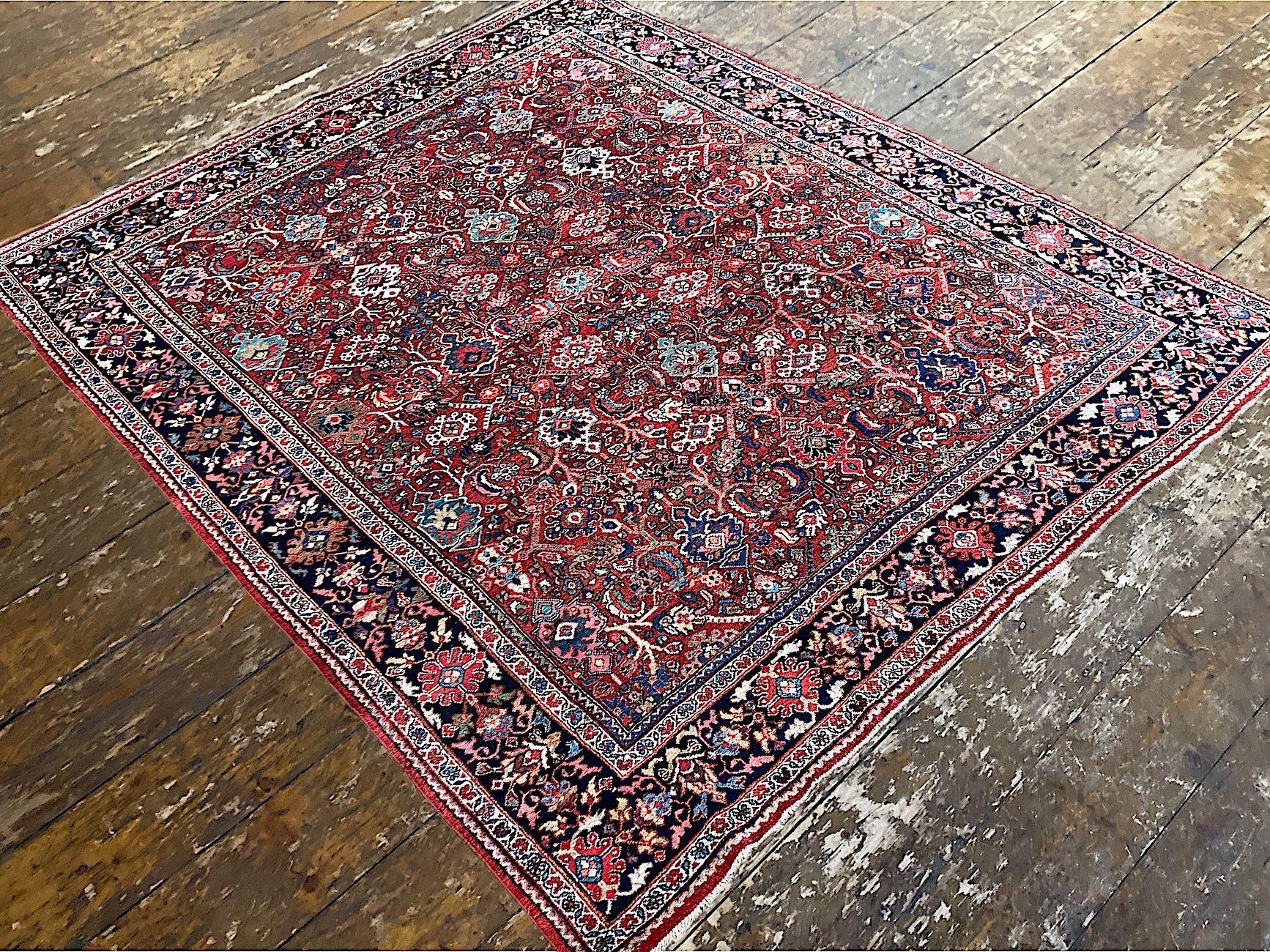 Lana Tappeto Mahal antico 3,63 m x 2,81 m in vendita