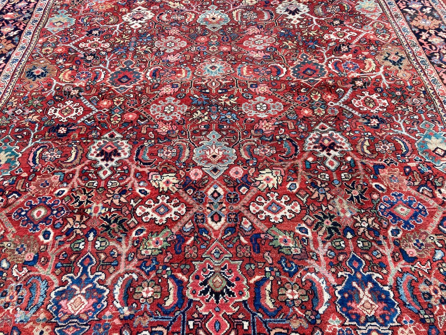 Antique Mahal Carpet 3.63m x 2.81m For Sale 3