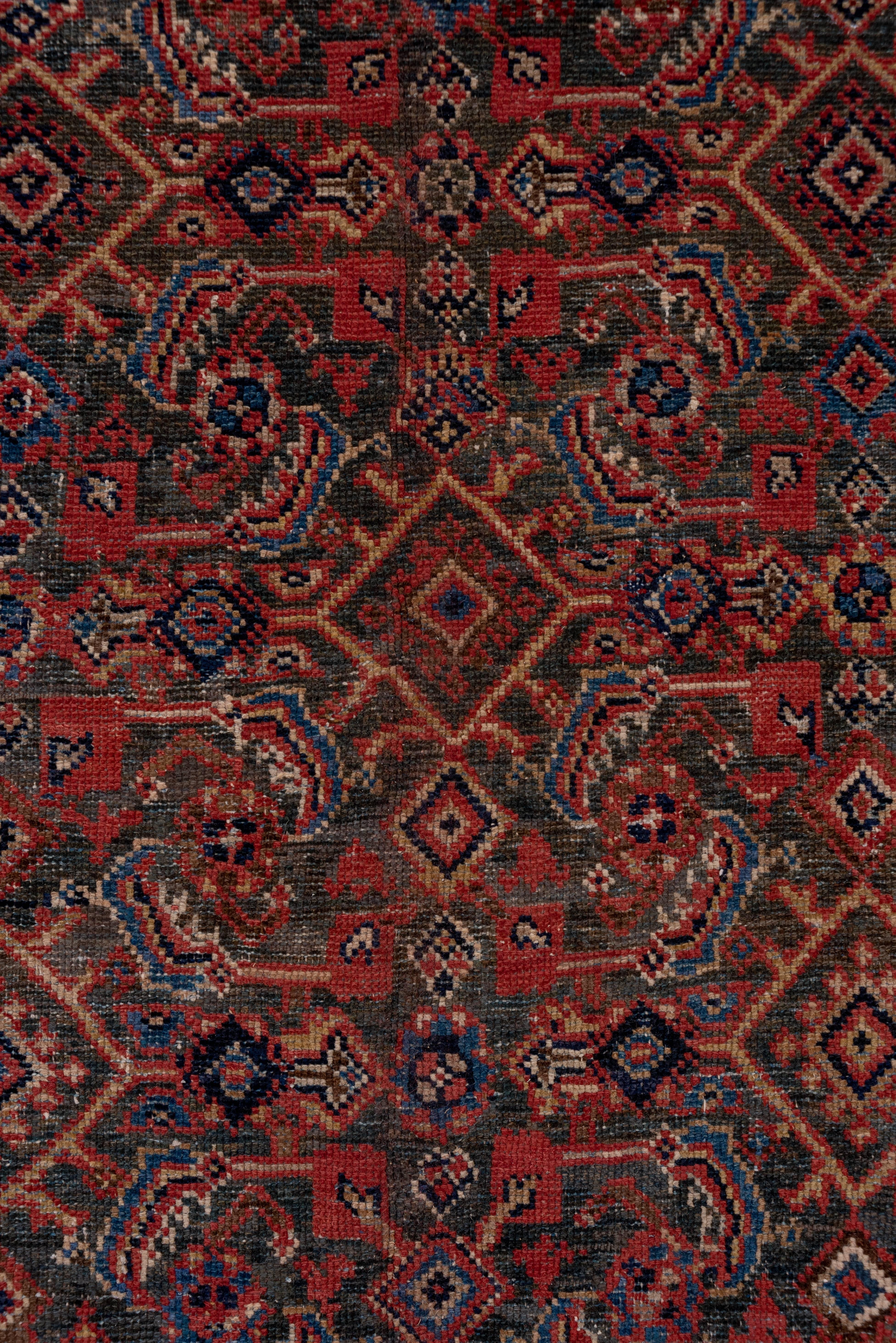 Hand-Knotted Antique Mahal Carpet For Sale