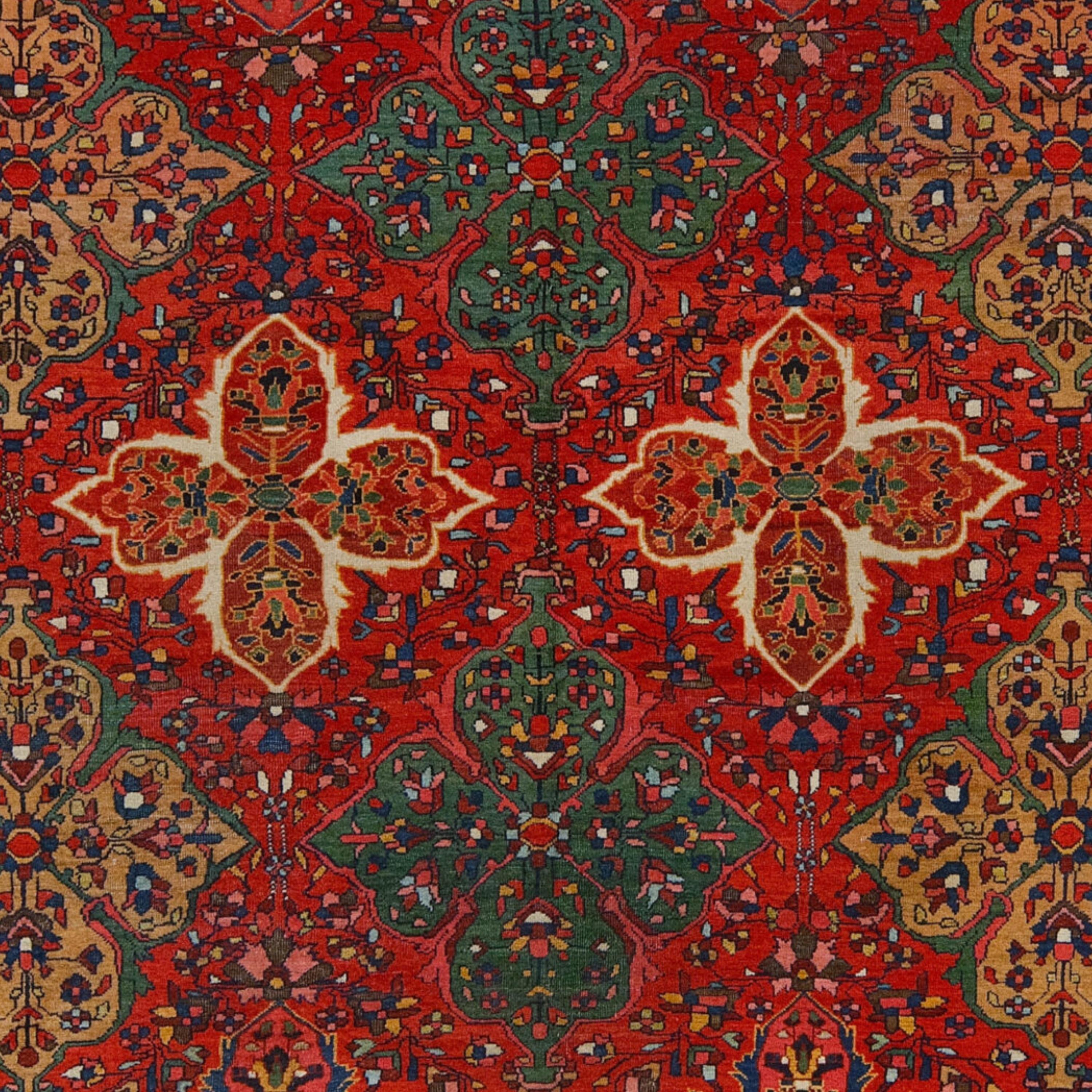 Asian Antique Mahal Carpet - Late of 19th Century Mahal Carpet, Antique Rug For Sale