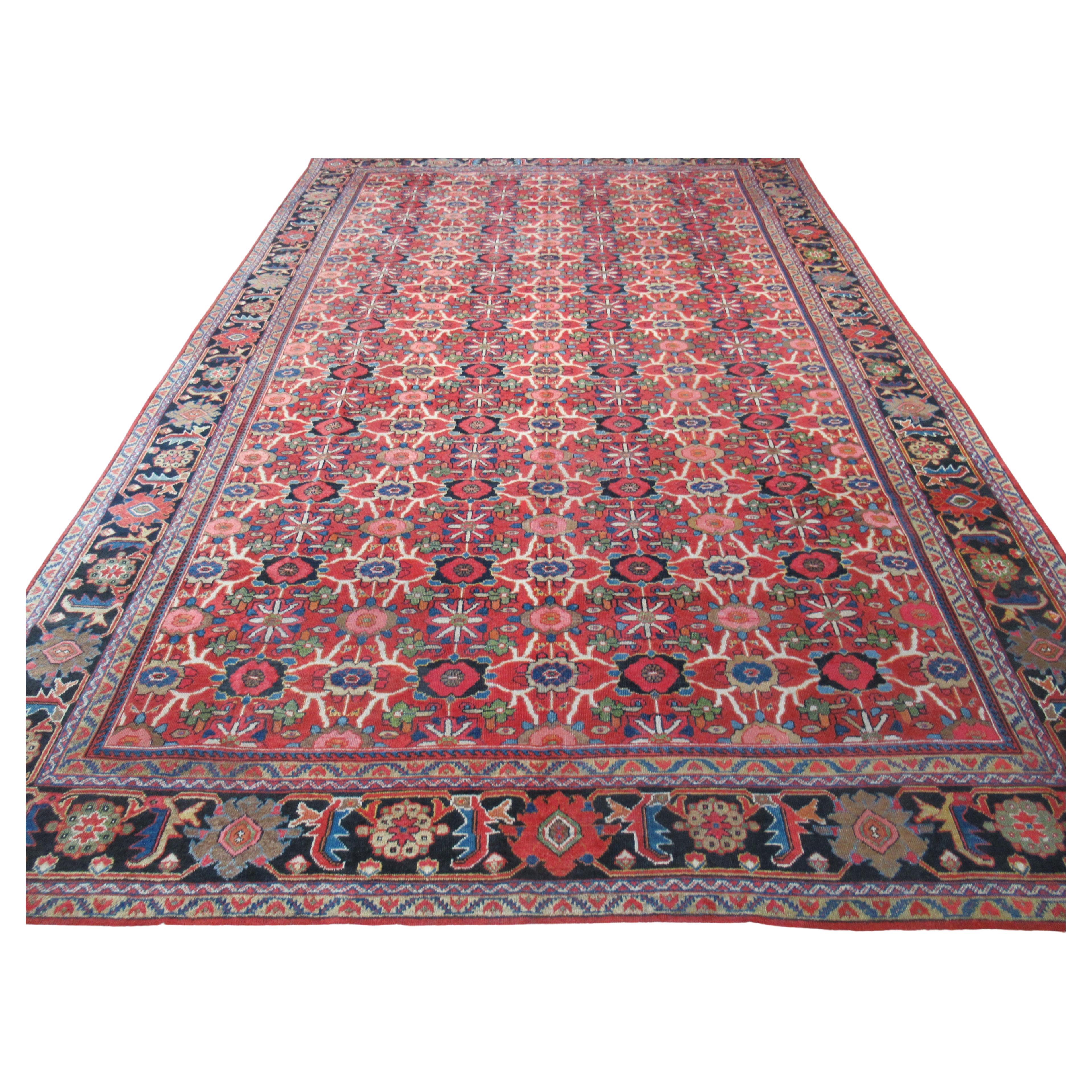 Antique Mahal Carpet Of Large Size For Sale