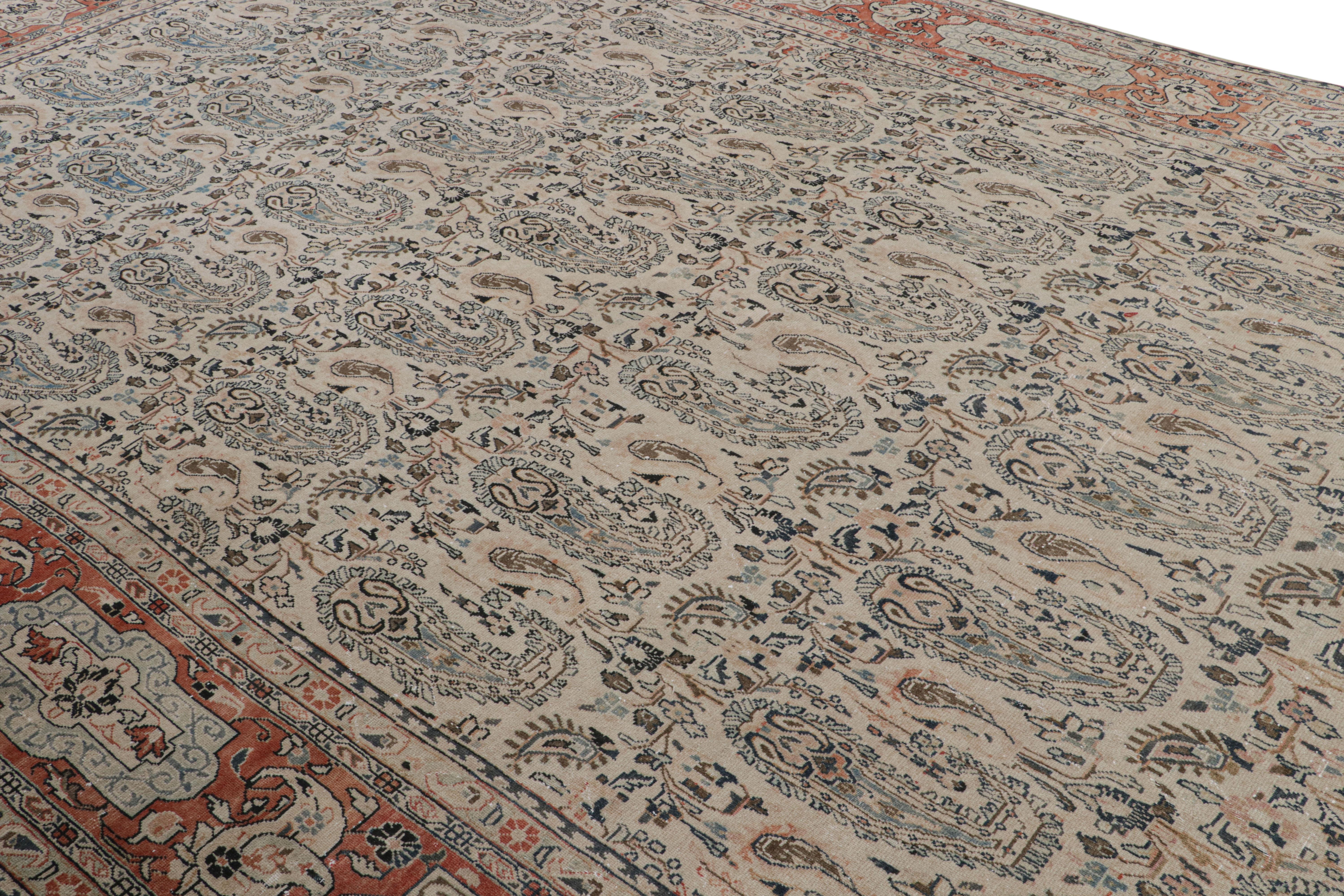 Tapis de perse géométrique 10x17 noué à la main.