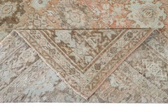 Antique Mahal Handmade Medallion Designed Orange Rust Wool Rug