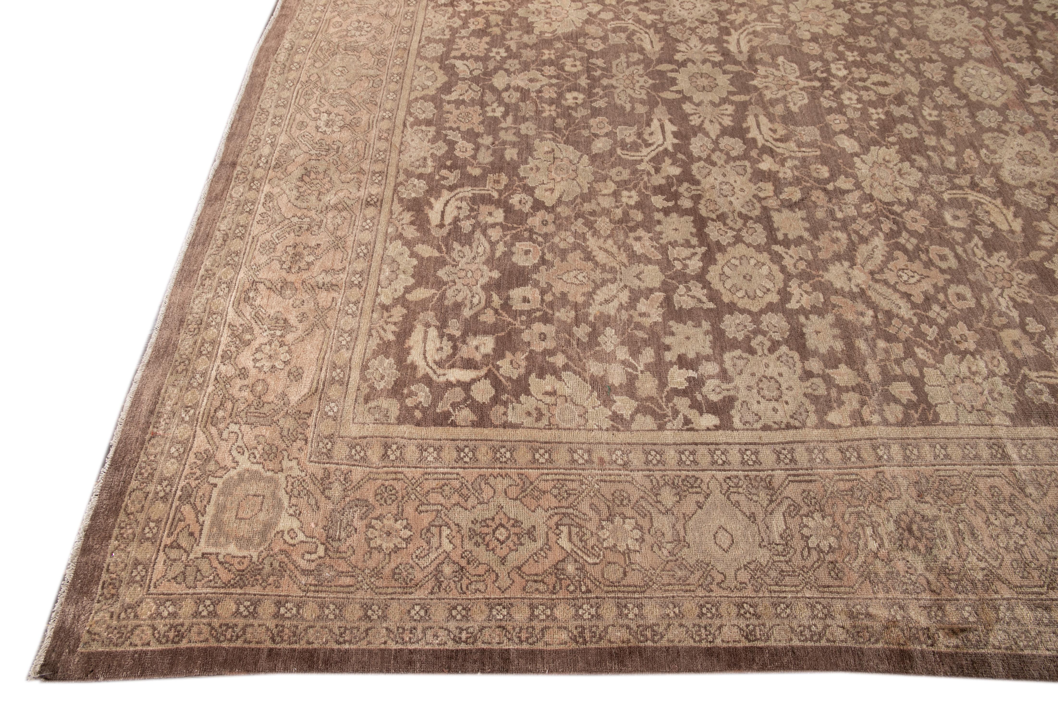 Persian Antique Mahal Handmade Room Size Wool Rug For Sale