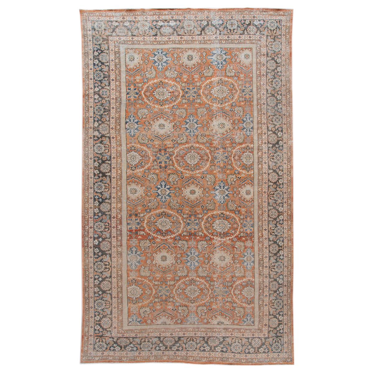 Antique Mahal Handmade Shabby Chic Wool Rug For Sale