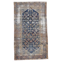 Antique Mahal Herati Pattered Blue Rug 6'2''x10'11''