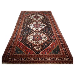 Antiker Mahal Kelleh- oder langer Teppich mit dreifachem Medaillon-Design