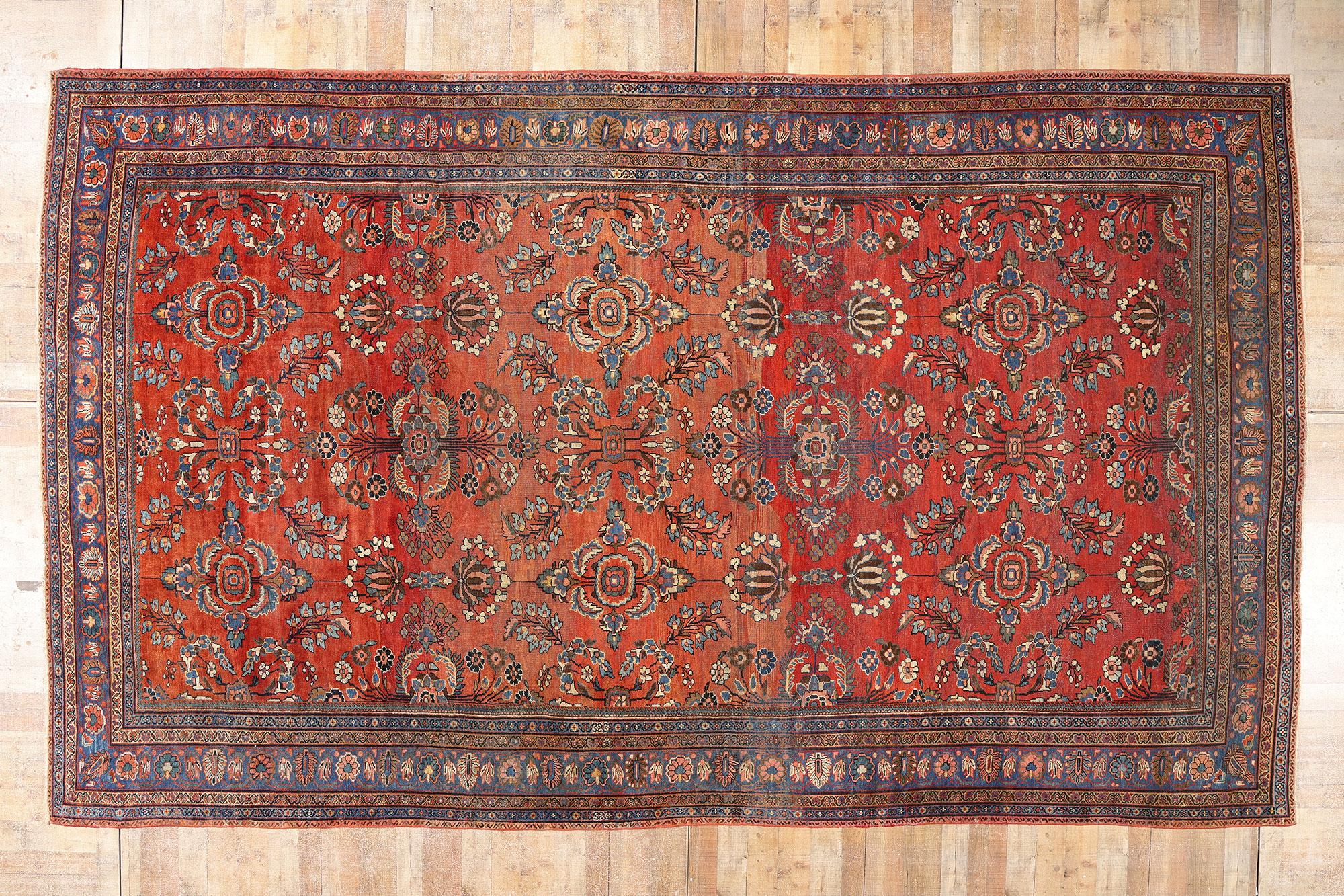Late 19th Century Antique Persian Mahal Carpet with Traditional Style For Sale 1