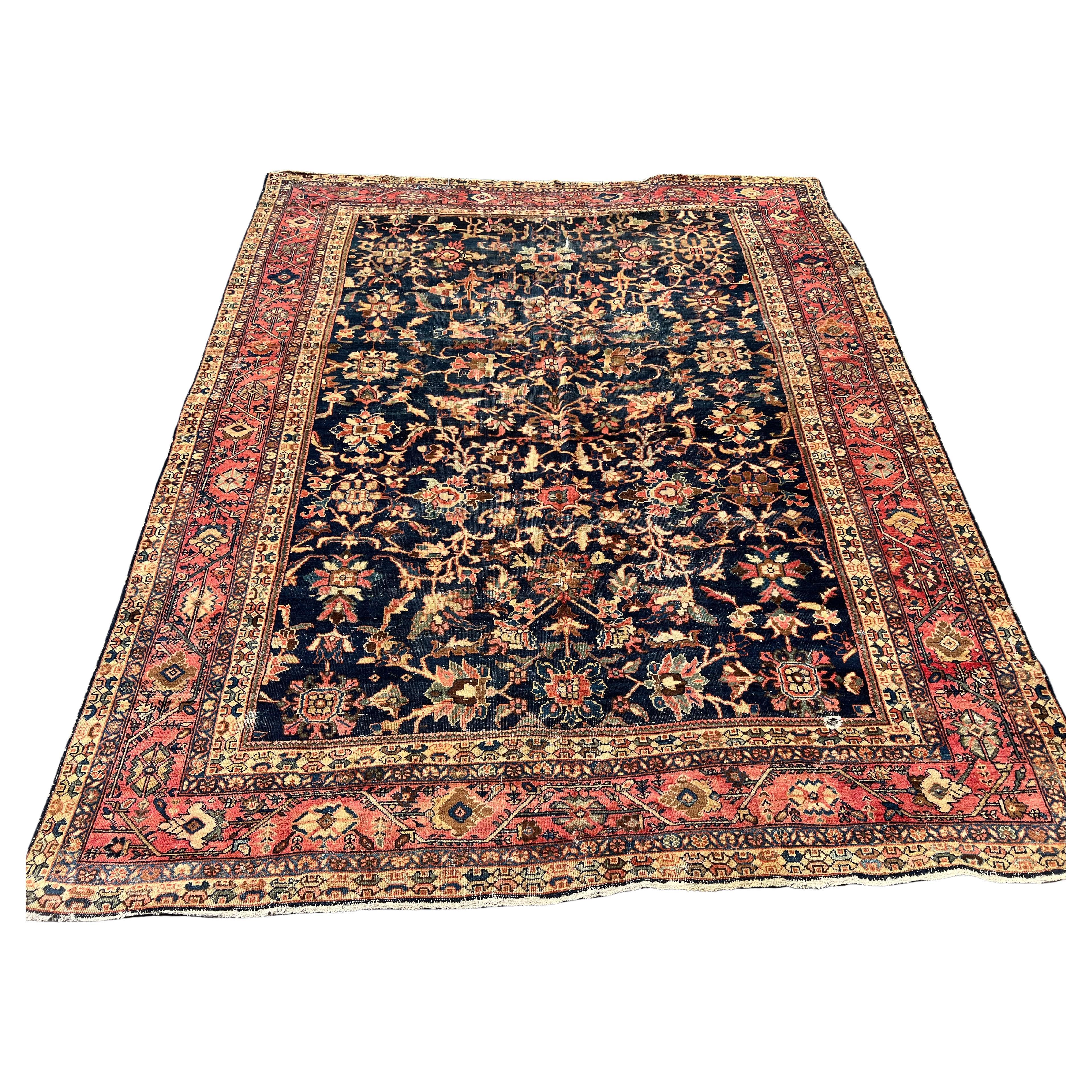 Antique Mahal Persian Rug c. Late 19th Century 9 x 12