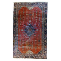 Antique Mahal Persian Wool Rug C1930