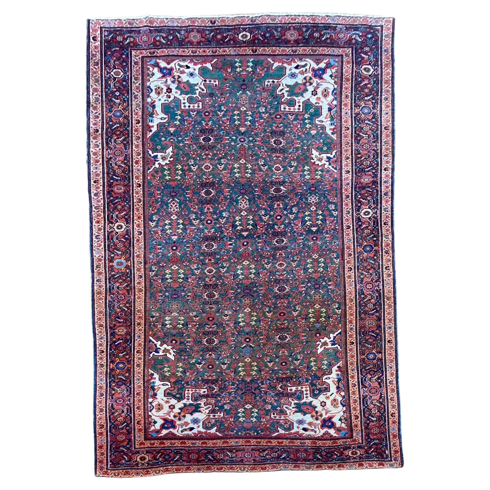 Antique Mahal Rug 2.08m x 1.32m For Sale
