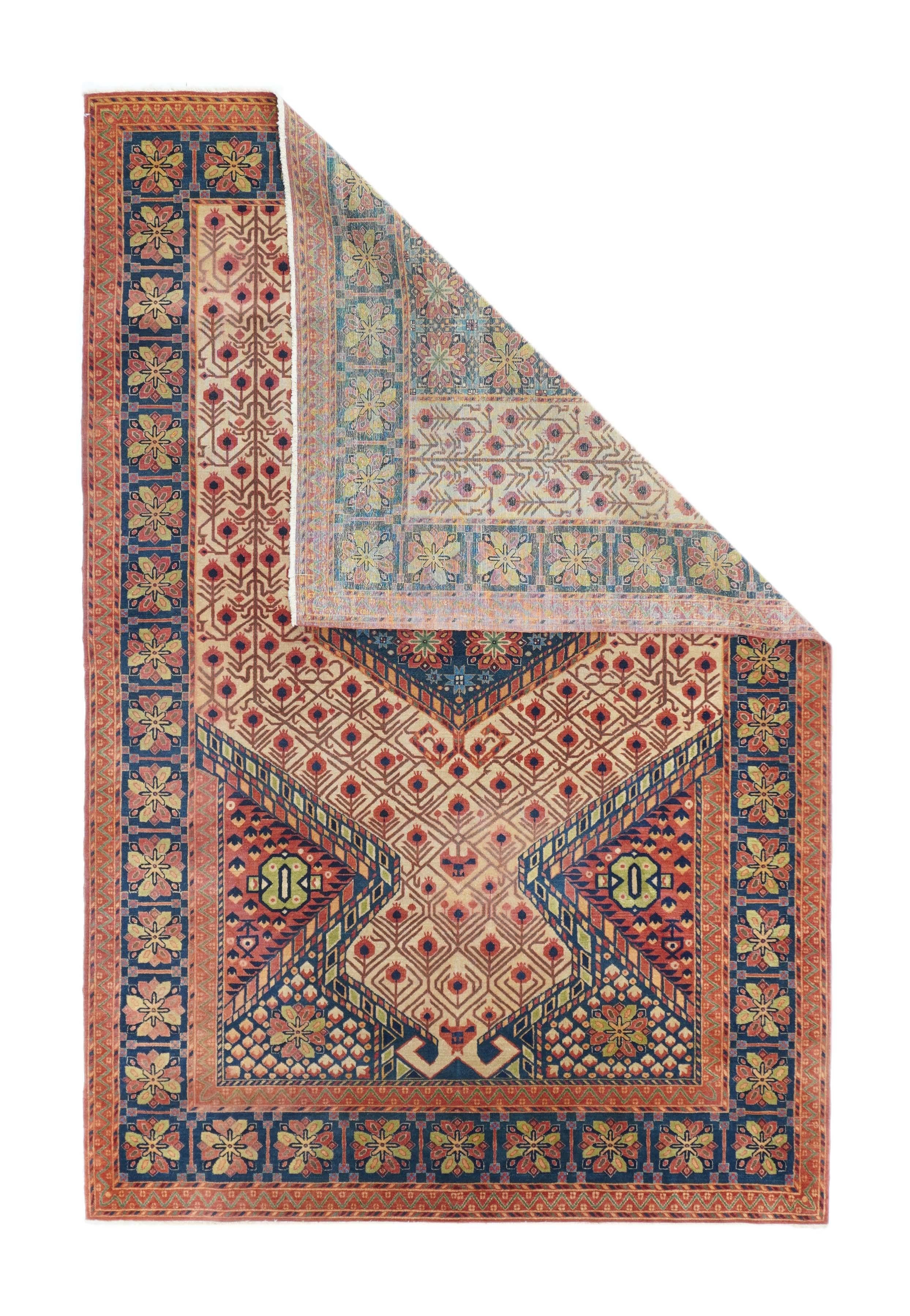 Persian Antique Mohtasham Kashan Rug 4'7'' x 7'0'' For Sale
