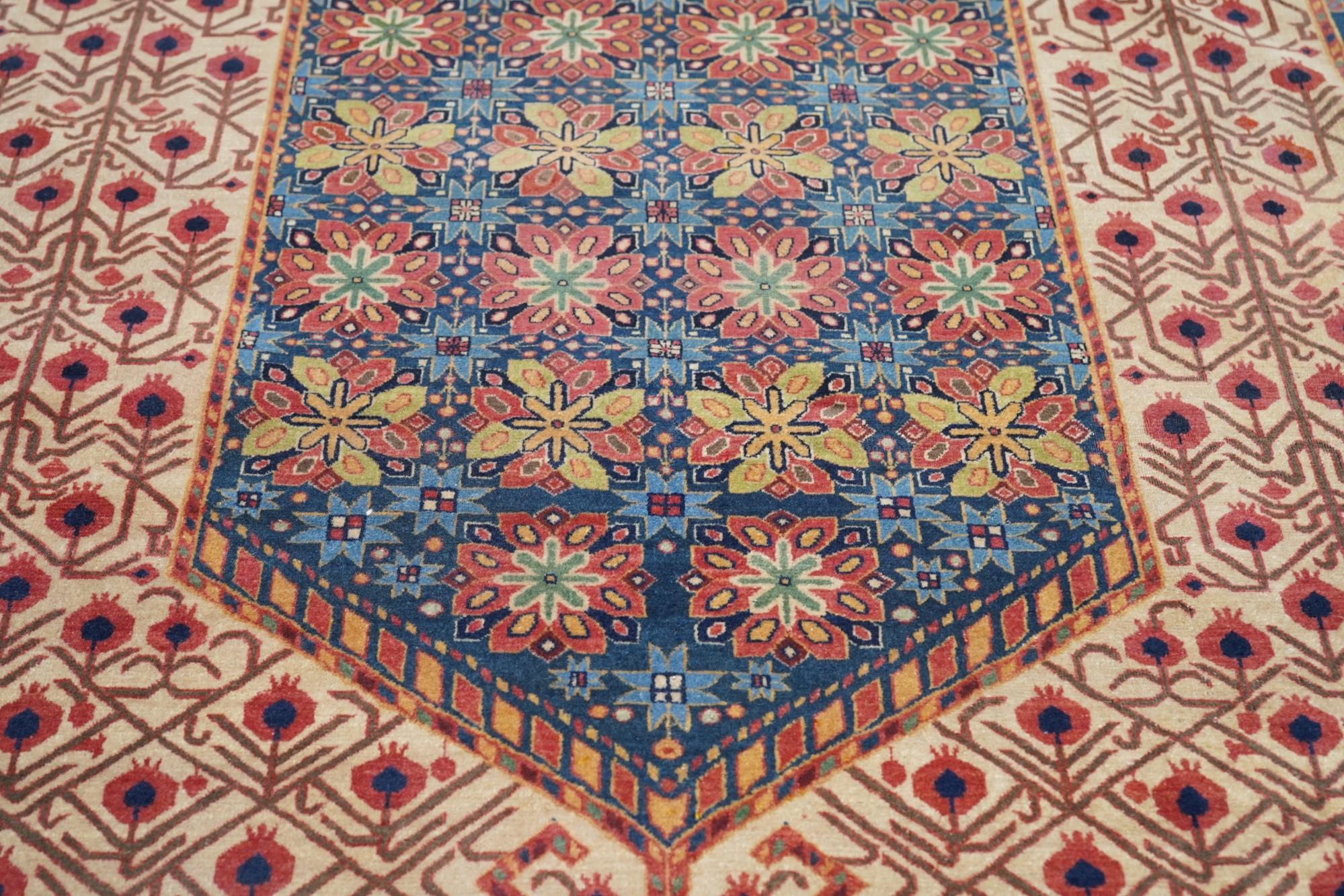 Wool Antique Mohtasham Kashan Rug 4'7'' x 7'0'' For Sale