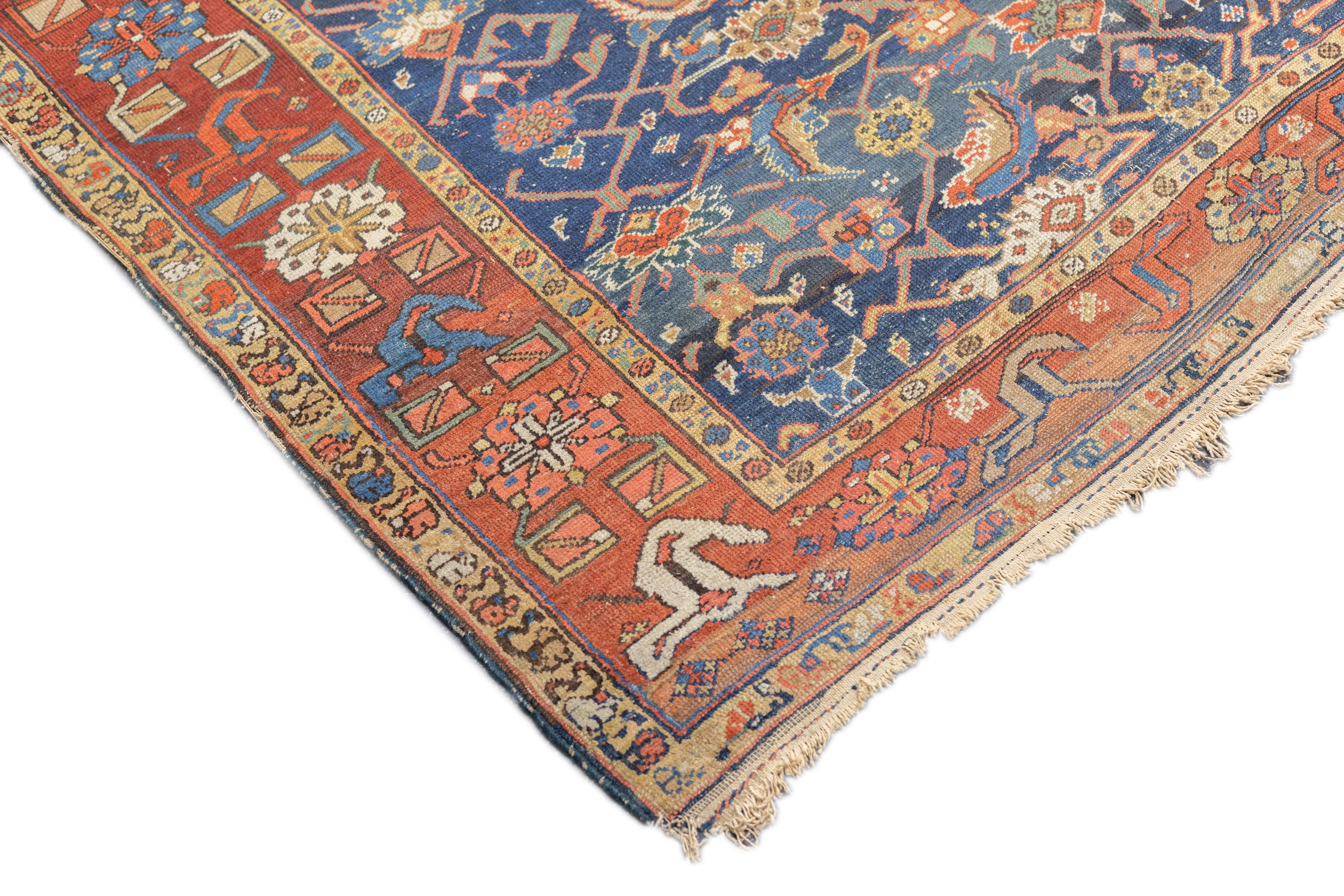 Persian Antique Mahal Rug 5'7'' x 8'5'' For Sale