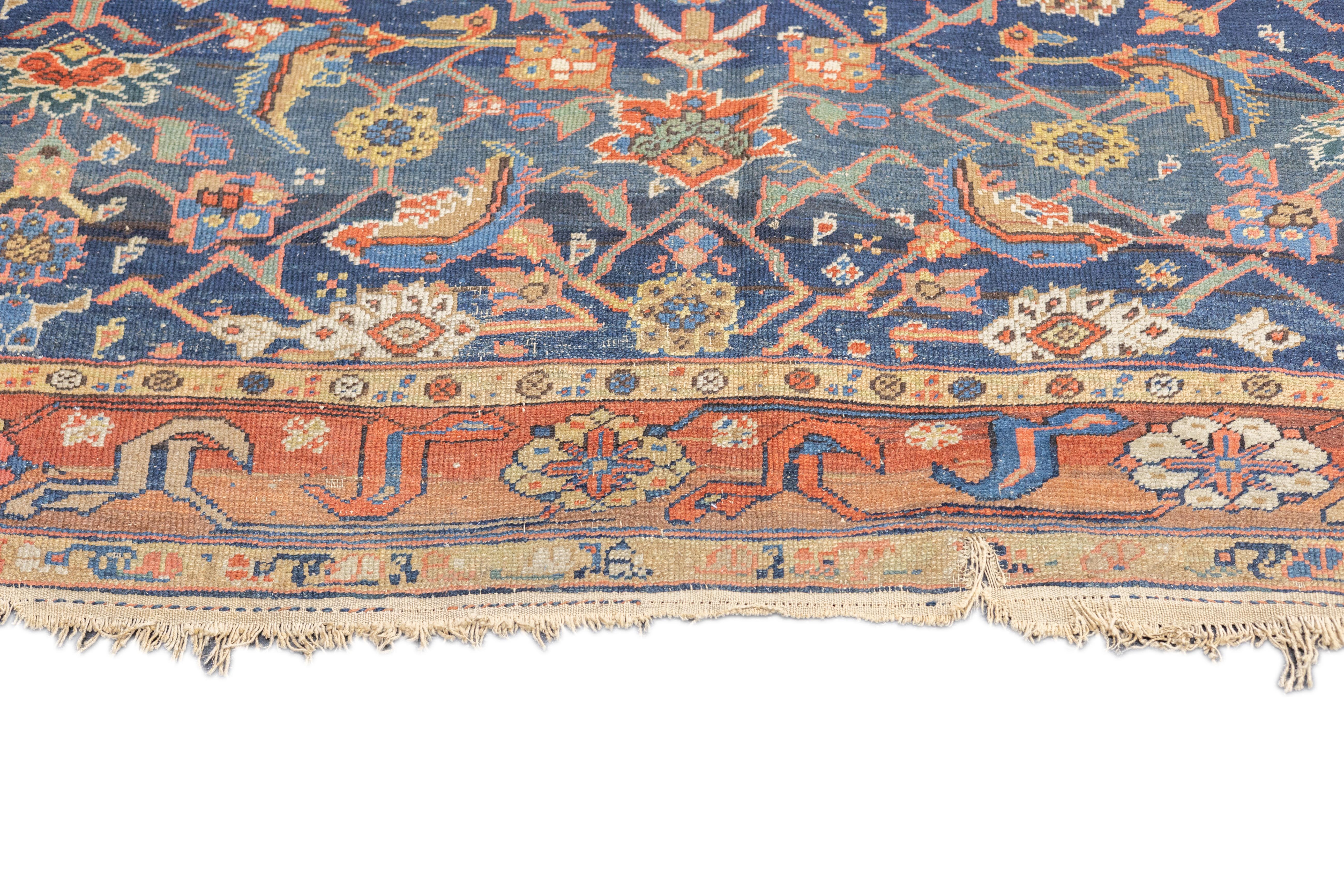 Hand-Knotted Antique Mahal Rug 5'7'' x 8'5'' For Sale