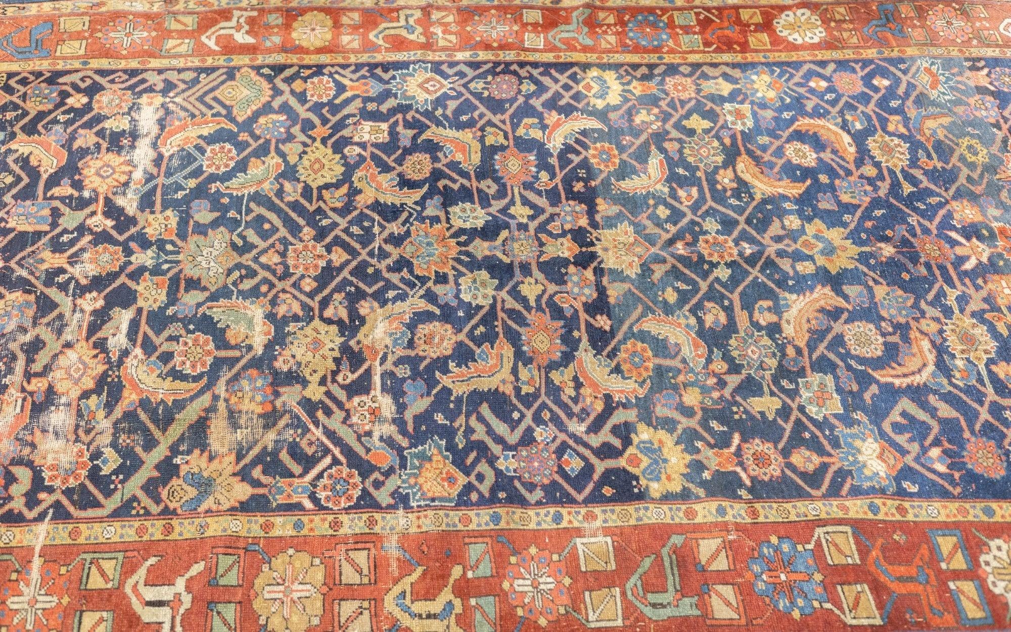 Wool Antique Mahal Rug 5'7'' x 8'5'' For Sale