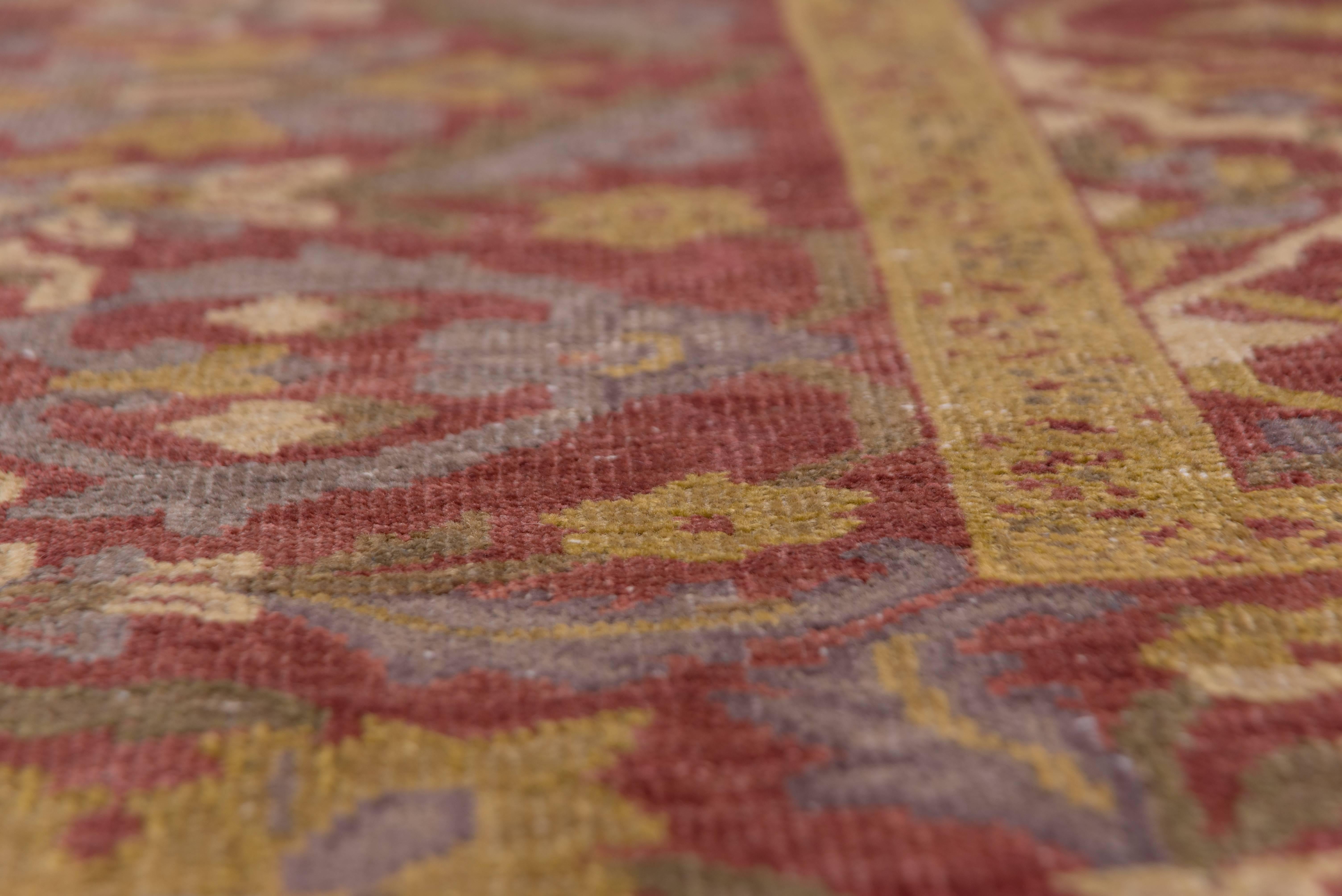 Antique Mahal Carpet, Circa 1920s, Red Field 3