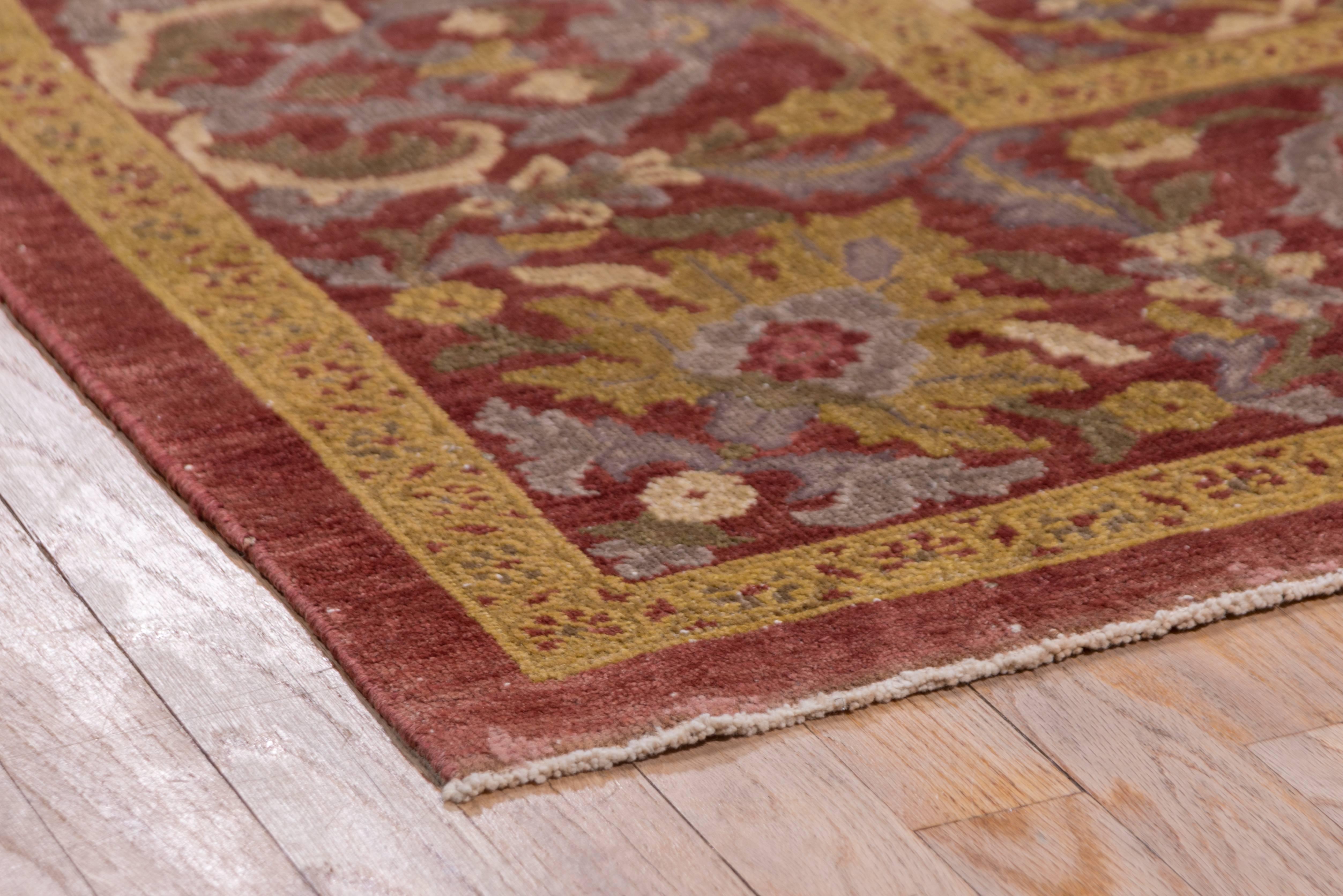 Early 20th Century Antique Mahal Carpet, Circa 1920s, Red Field