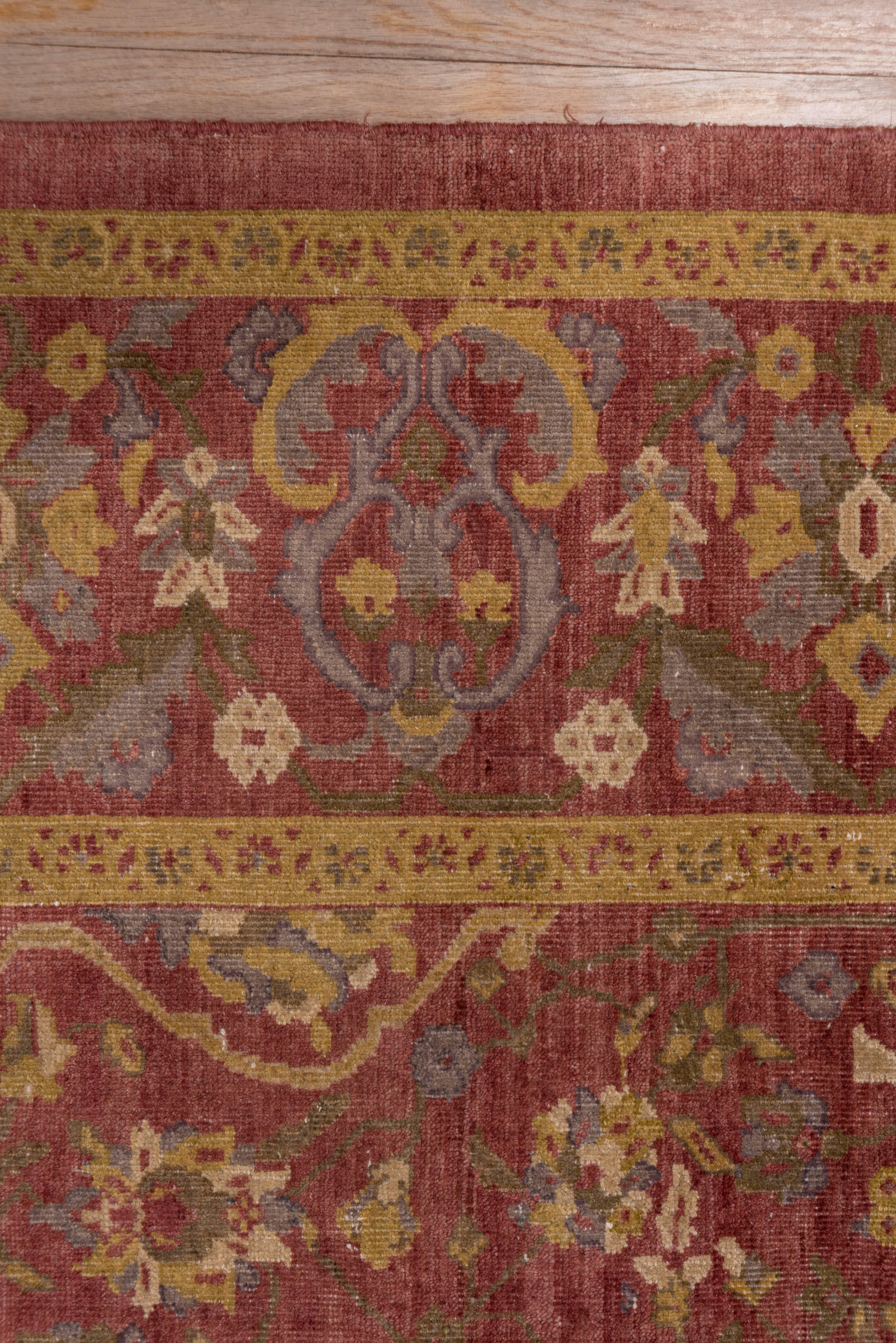 Antique Mahal Carpet, Circa 1920s, Red Field 1