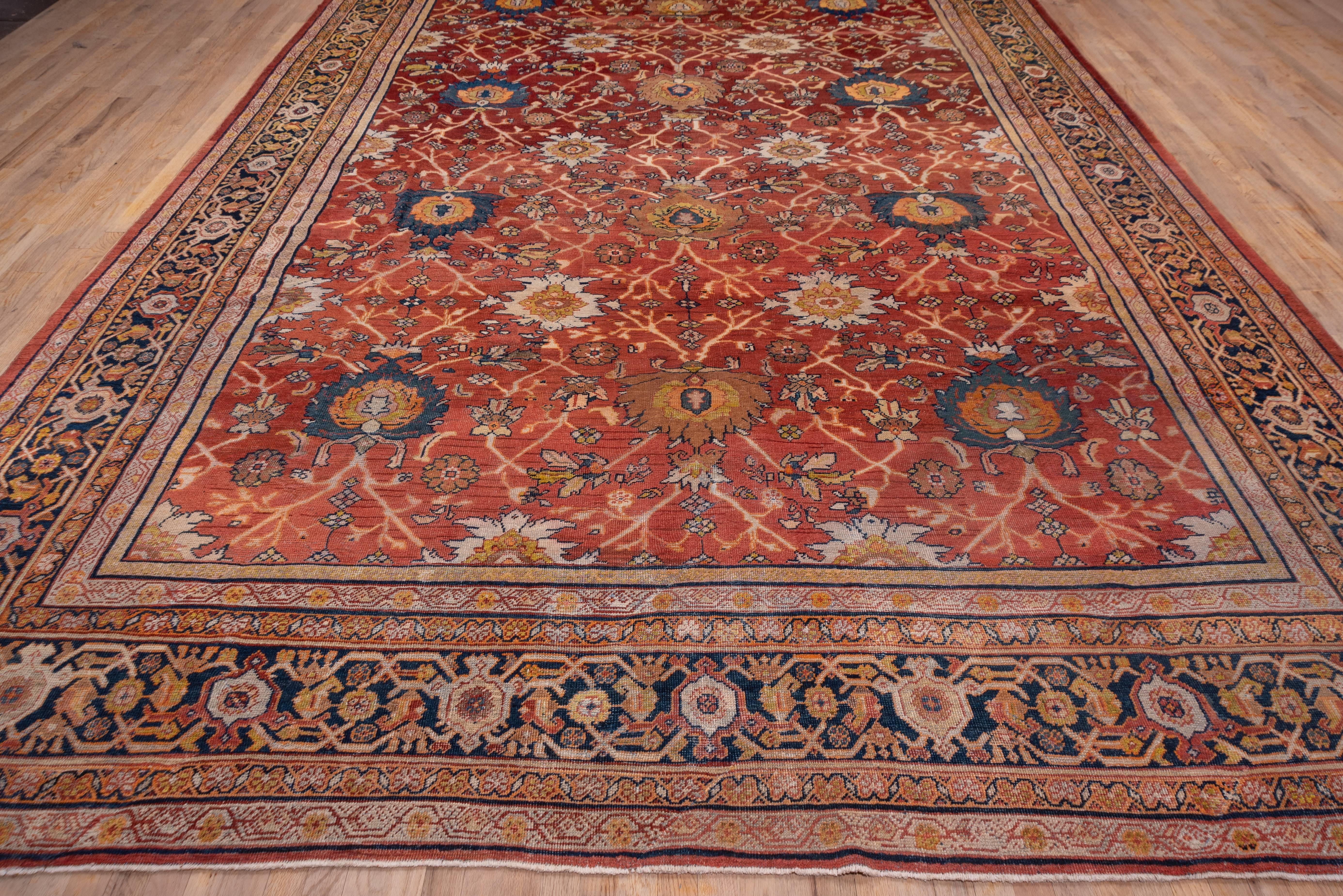 Antiker roter persischer Mahal-Teppich (Stammeskunst) im Angebot