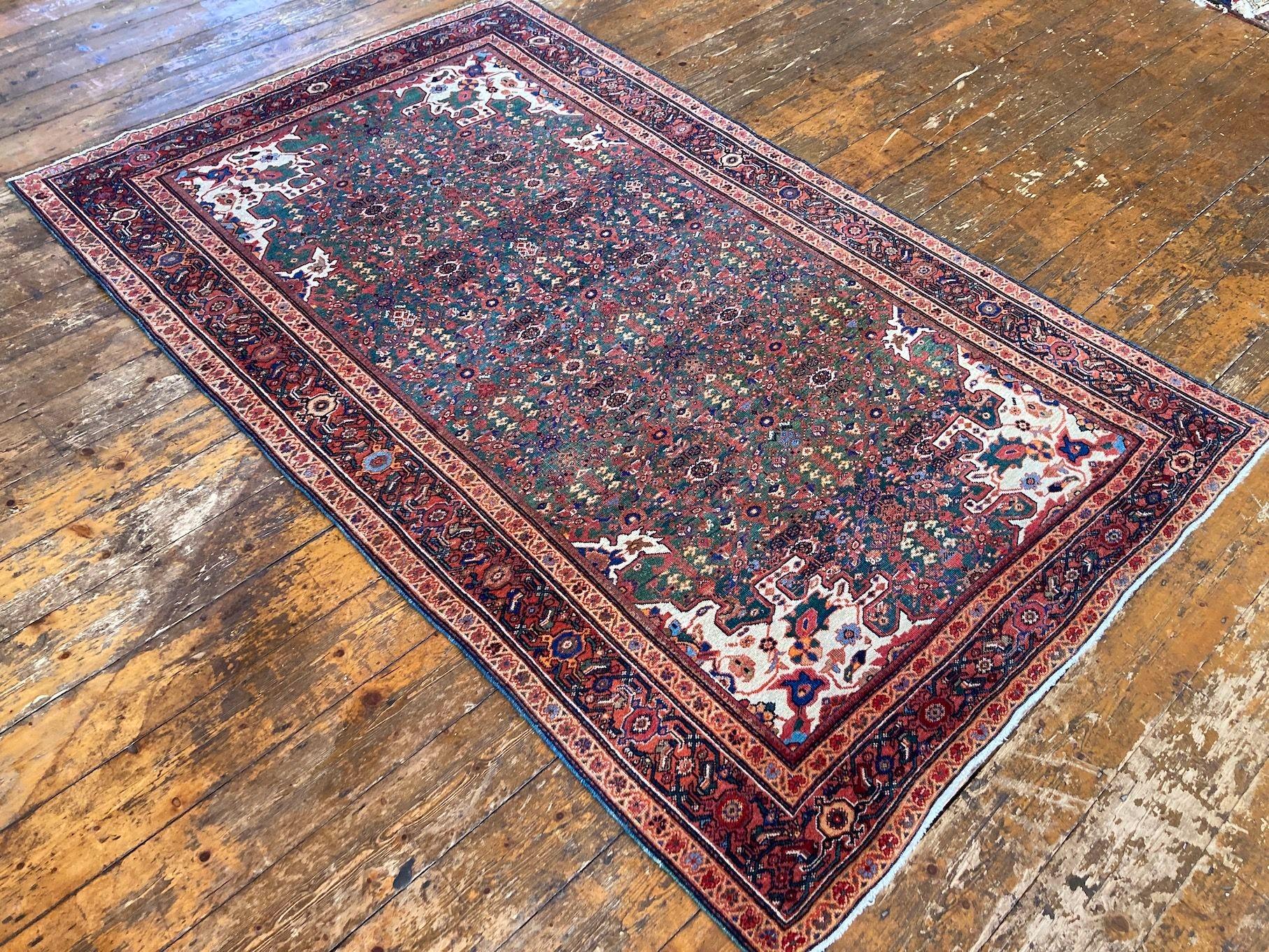 Early 20th Century Antique Mahal Rug For Sale