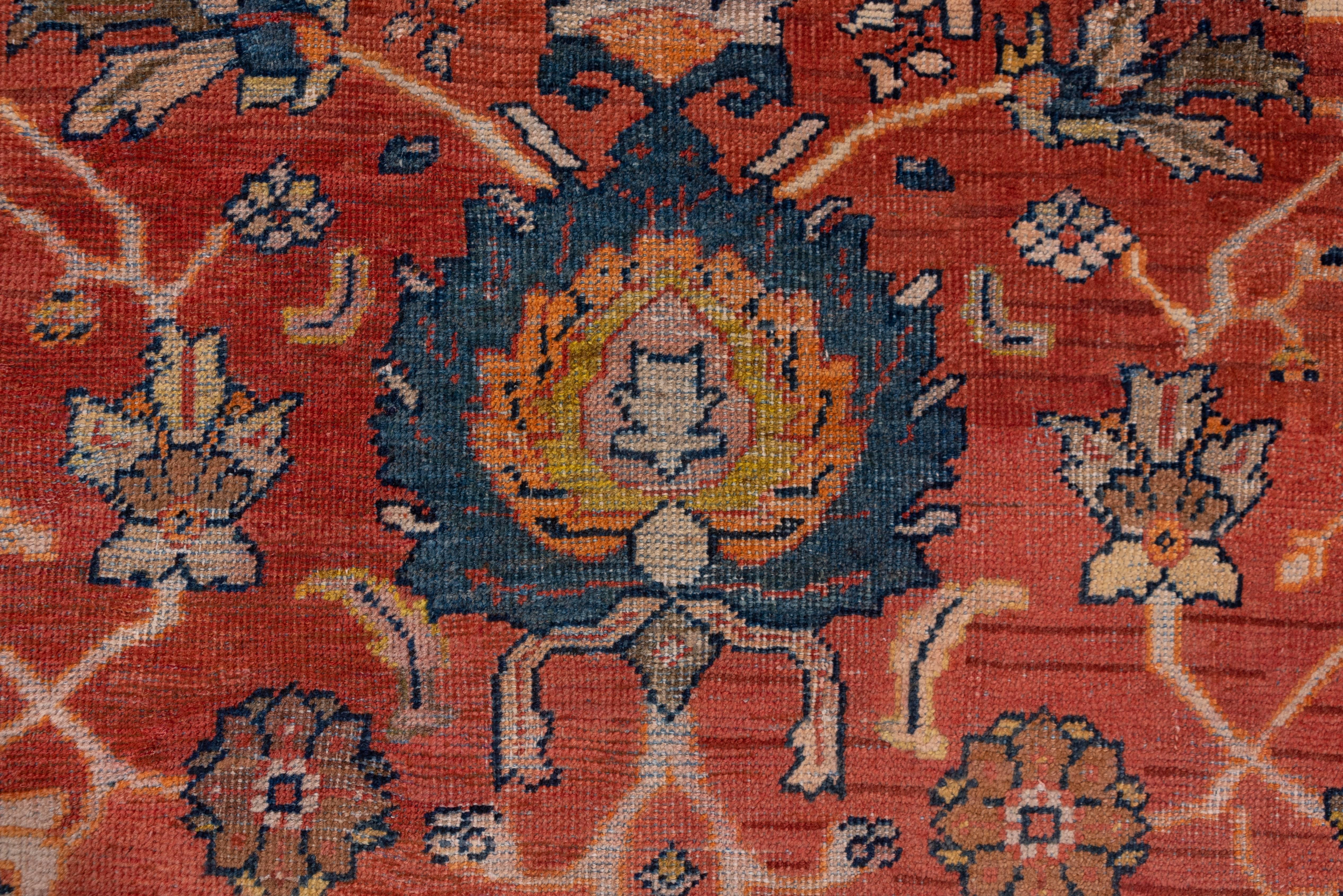 Antiker roter persischer Mahal-Teppich (Wolle) im Angebot