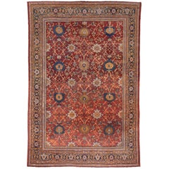 Antiker roter persischer Mahal-Teppich