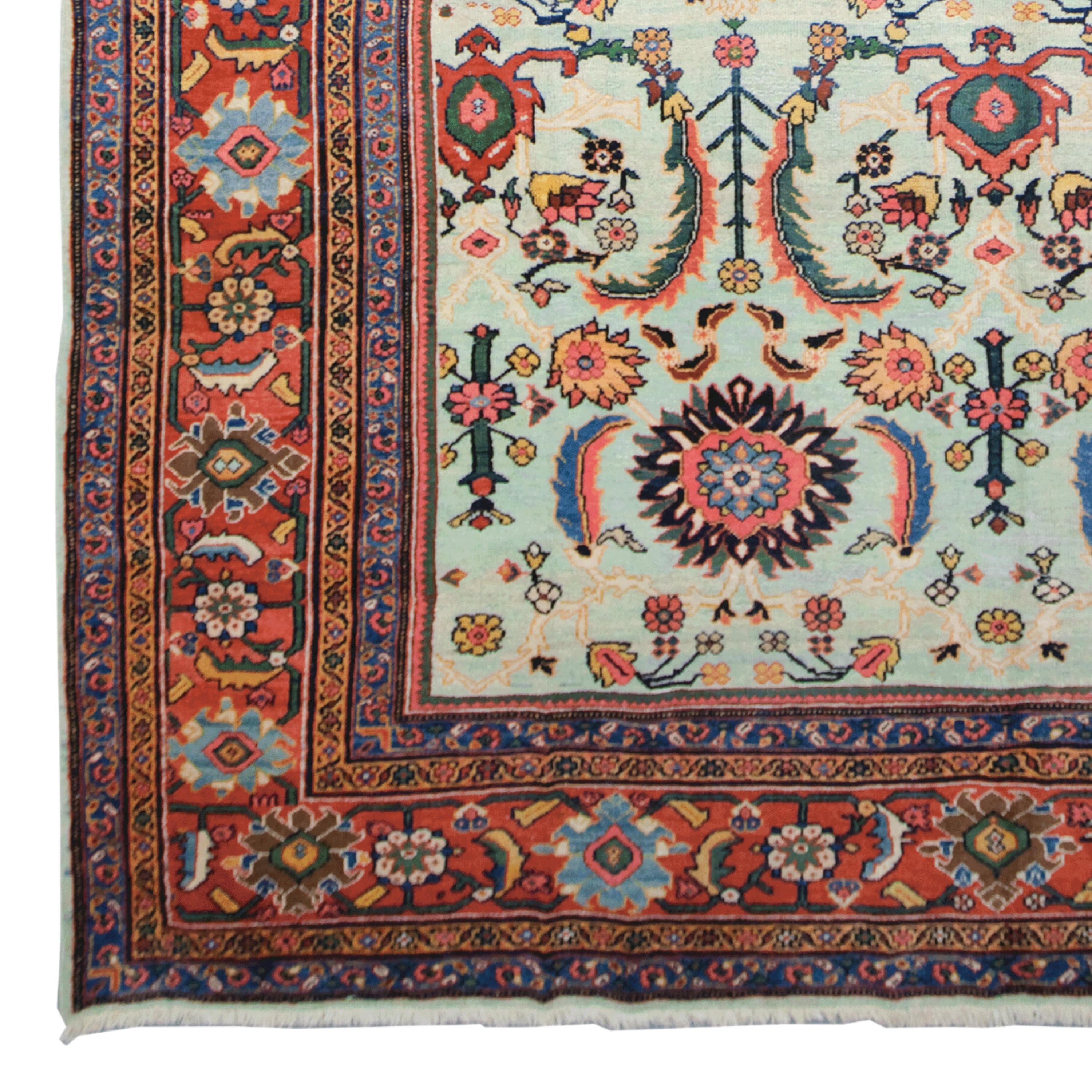 Late of 19th Century Mahal Rug
Size : 310 x 435 cm

This impressive late 19th century Mahal Carpet is a masterpiece reflecting the elegant and sophisticated craftsmanship of a historic period.

Rich Patterns: The carpet is decorated with intricate