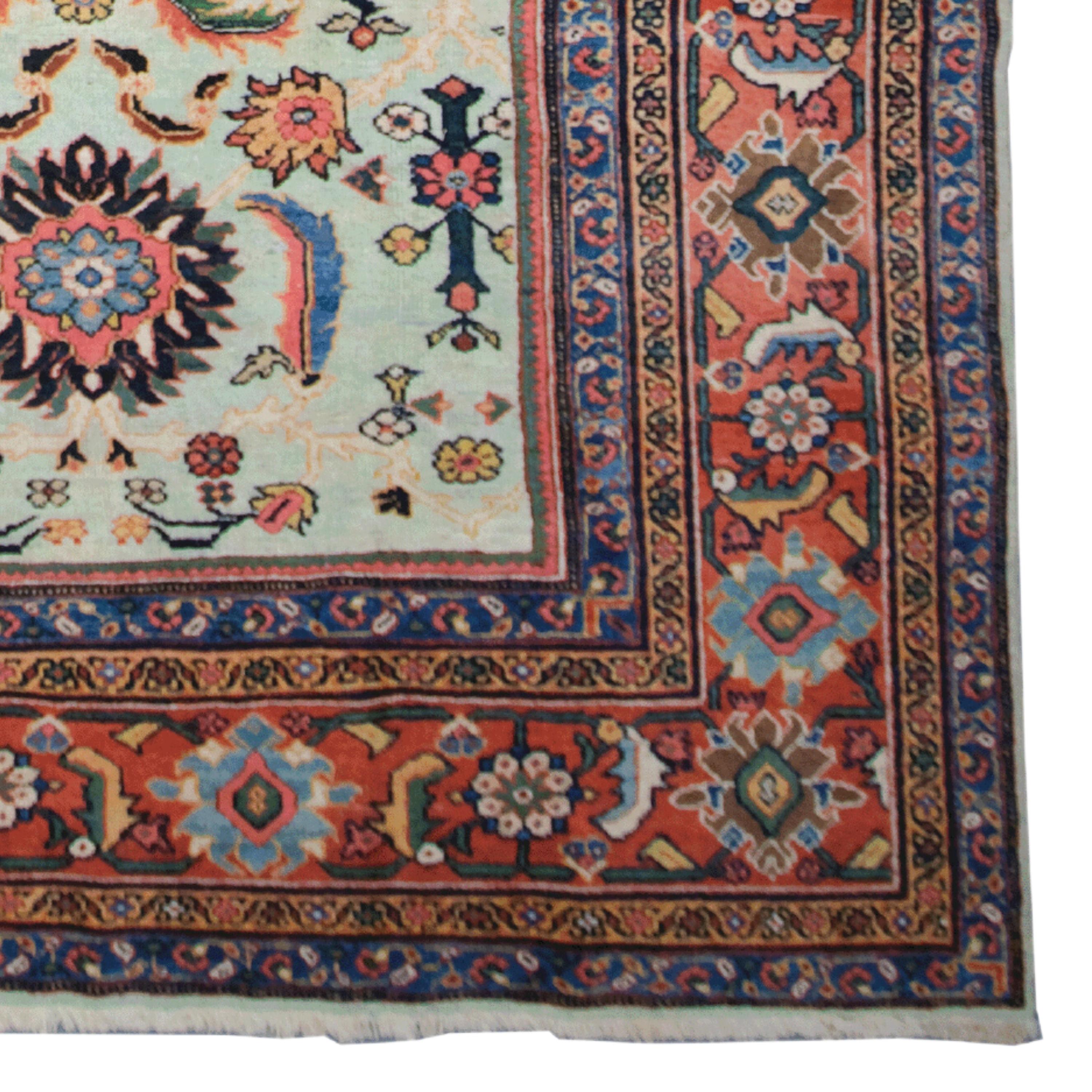 Wool Antique Mahal Rug - Late of 19th Century Mahal Rug, Antique Rug, Vintage Rug For Sale