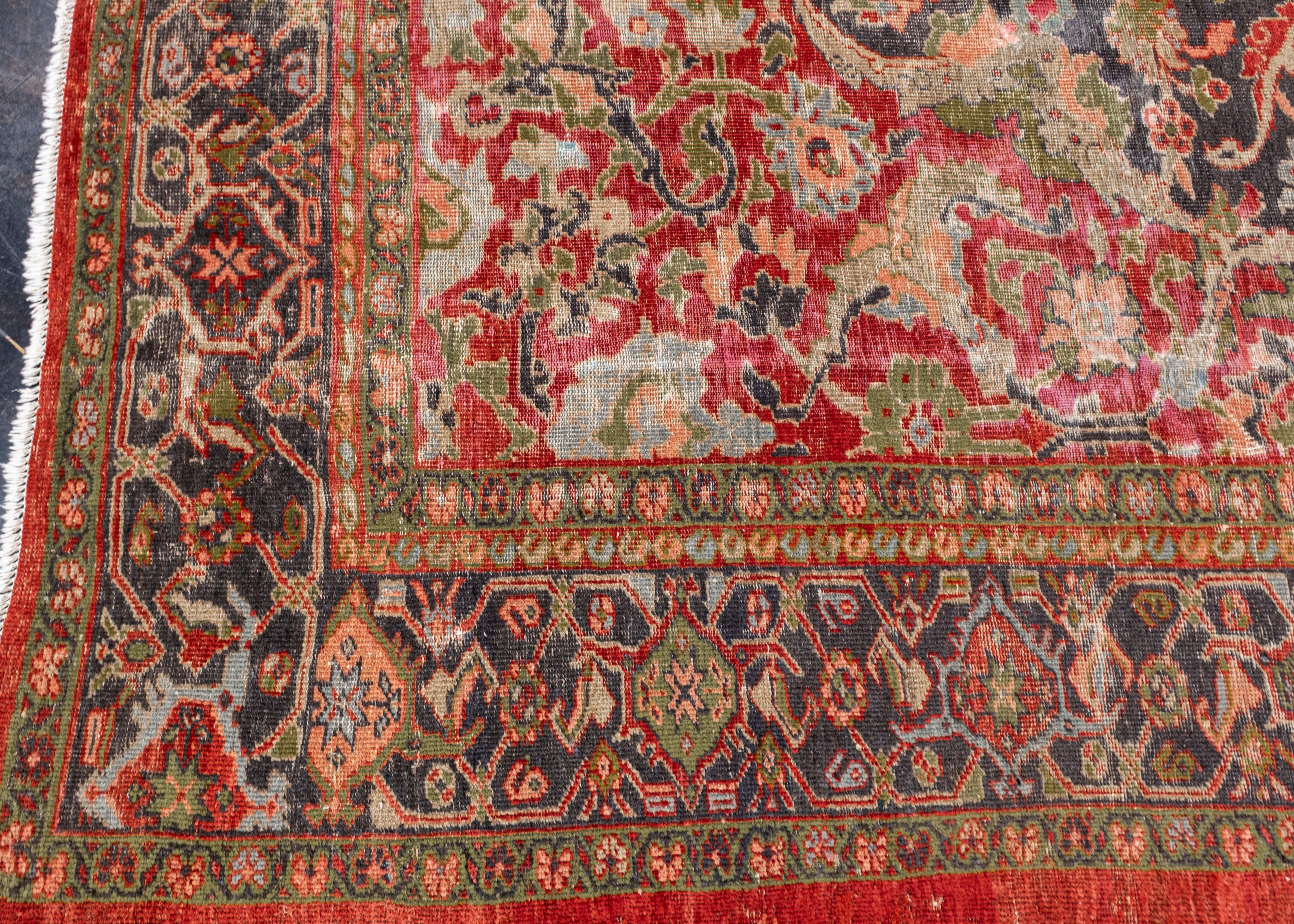 Turkish Antique Mahal Rug Oriental Handmade 8'9