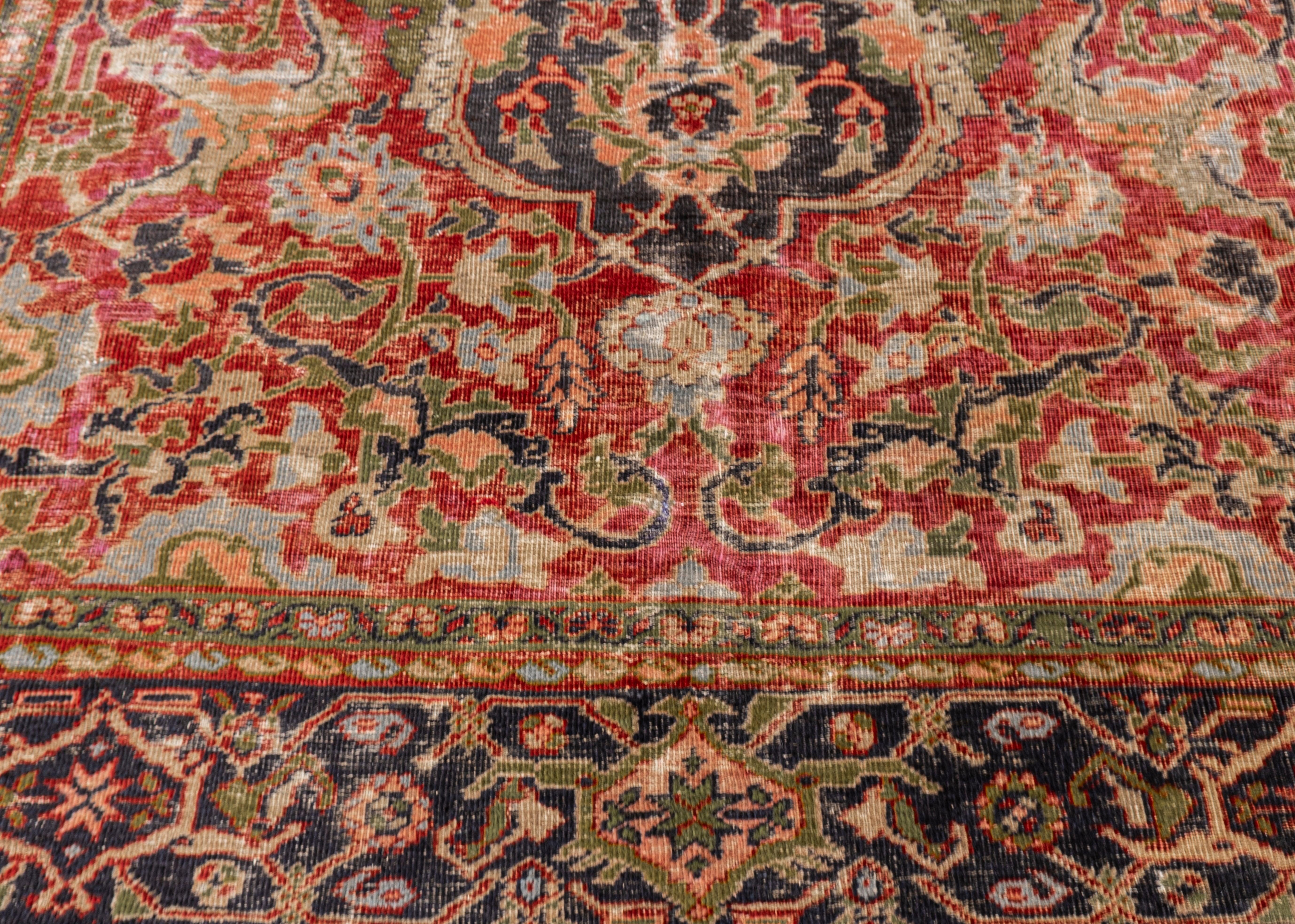 Hand-Knotted Antique Mahal Rug Oriental Handmade 8'9