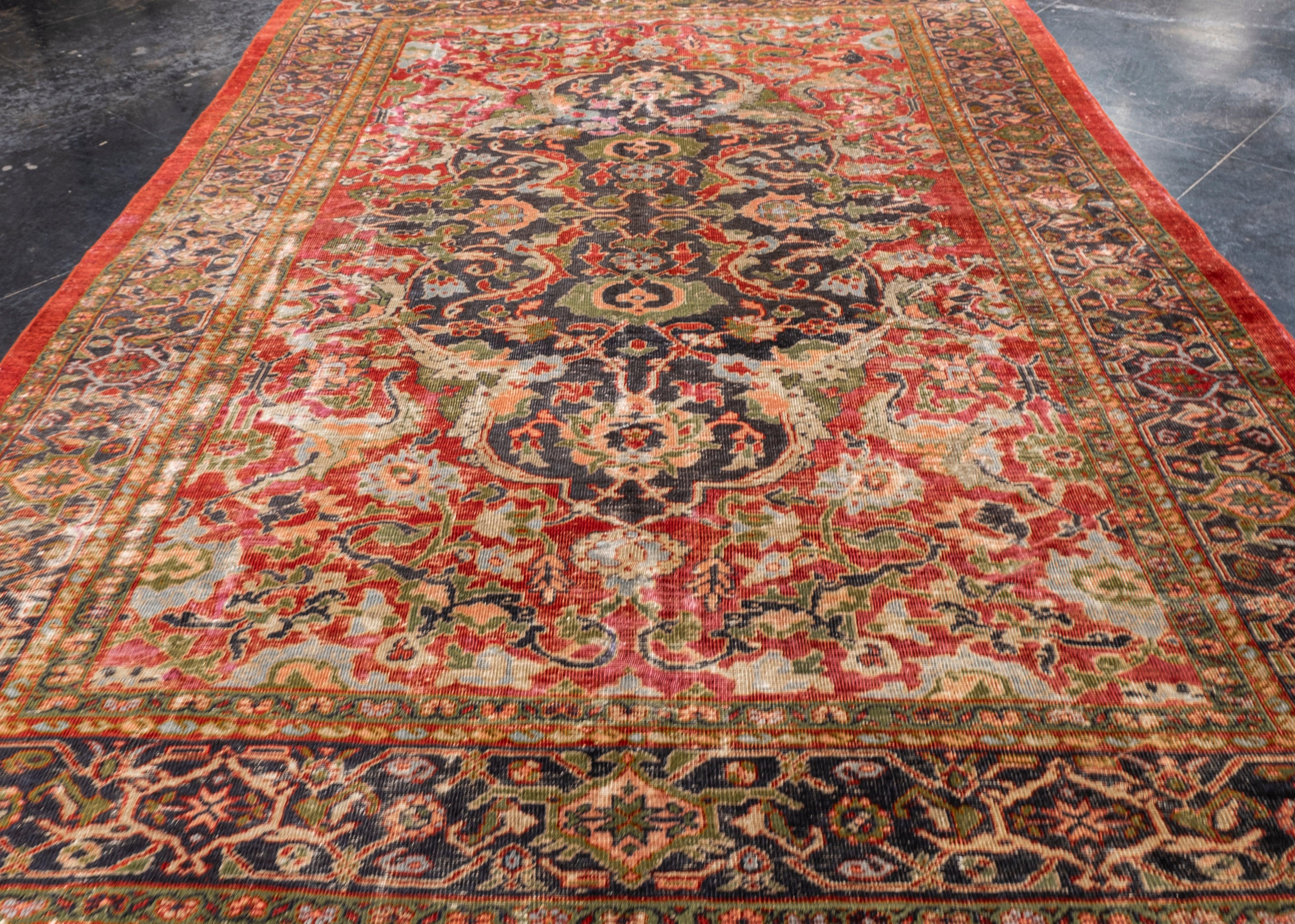 Antique Mahal Rug Oriental Handmade 8'9