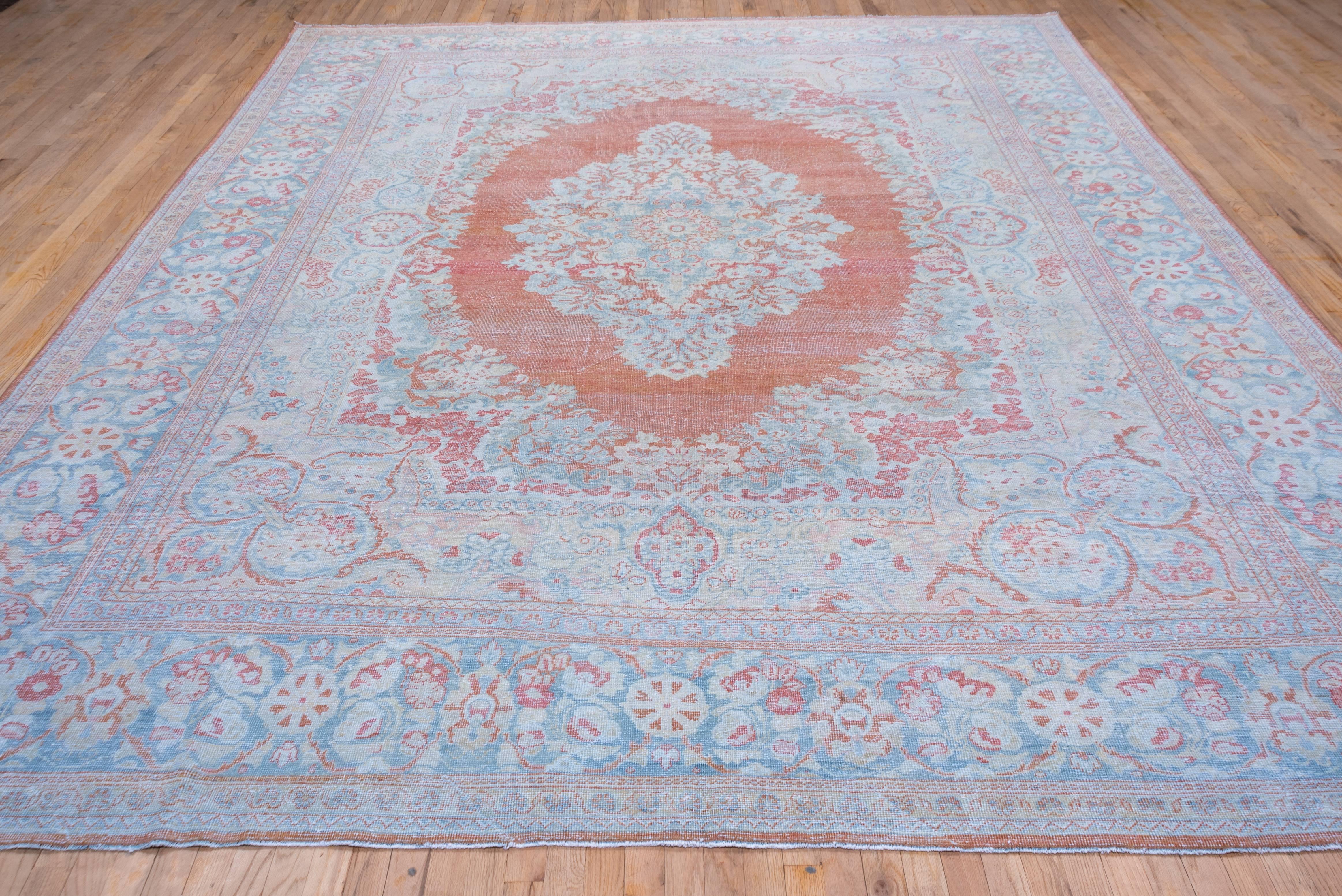 Persian Antique Mahal Rug, Oval Medallion