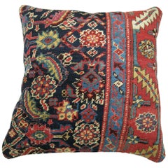 Traditional Navy Red Antique Mahal Rug Pillow