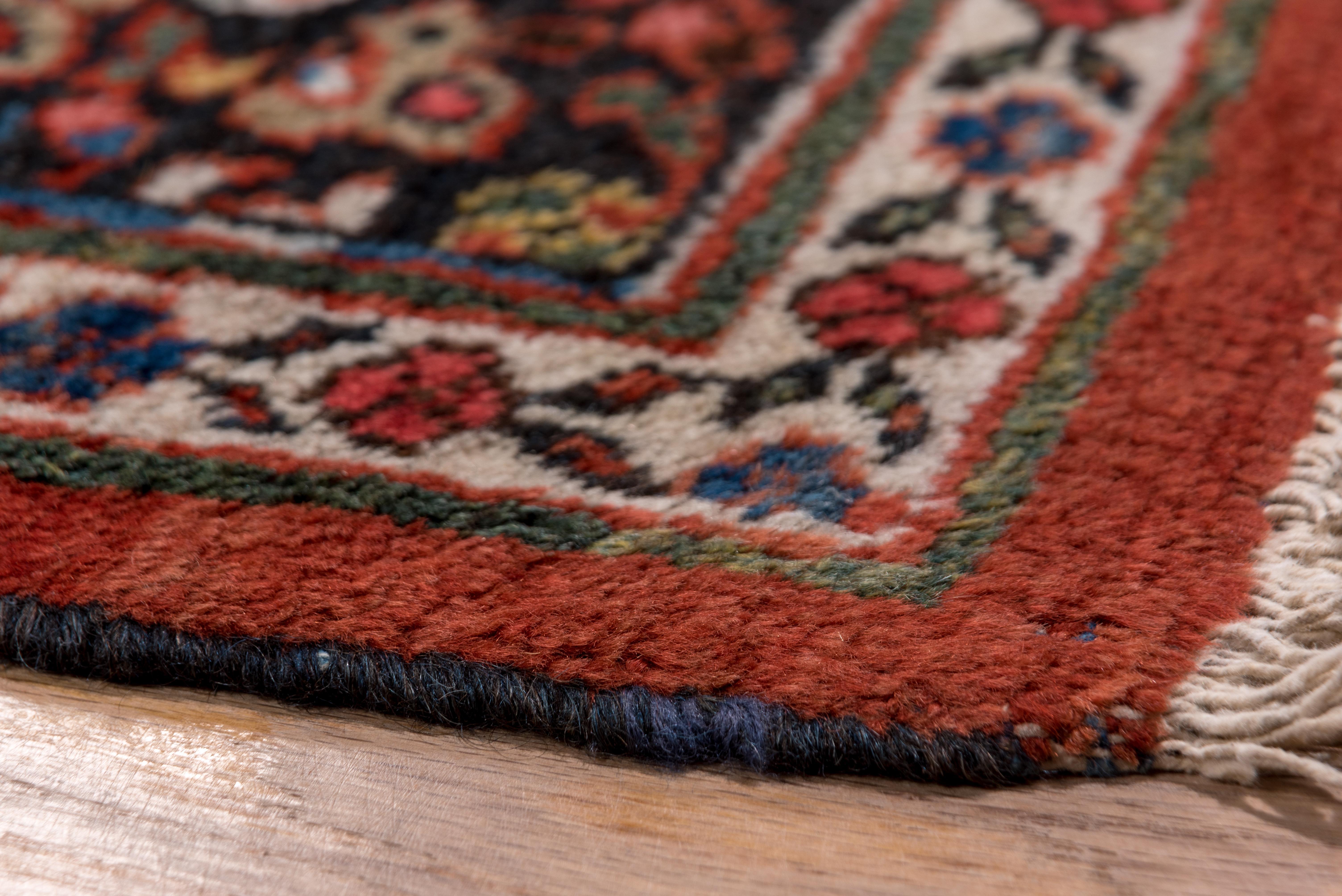 Hand-Knotted Antique Mahal Rug, Red Field, circa 1920s For Sale