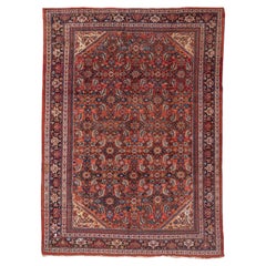 Antique Mahal Rug, Red Field, circa 1920s