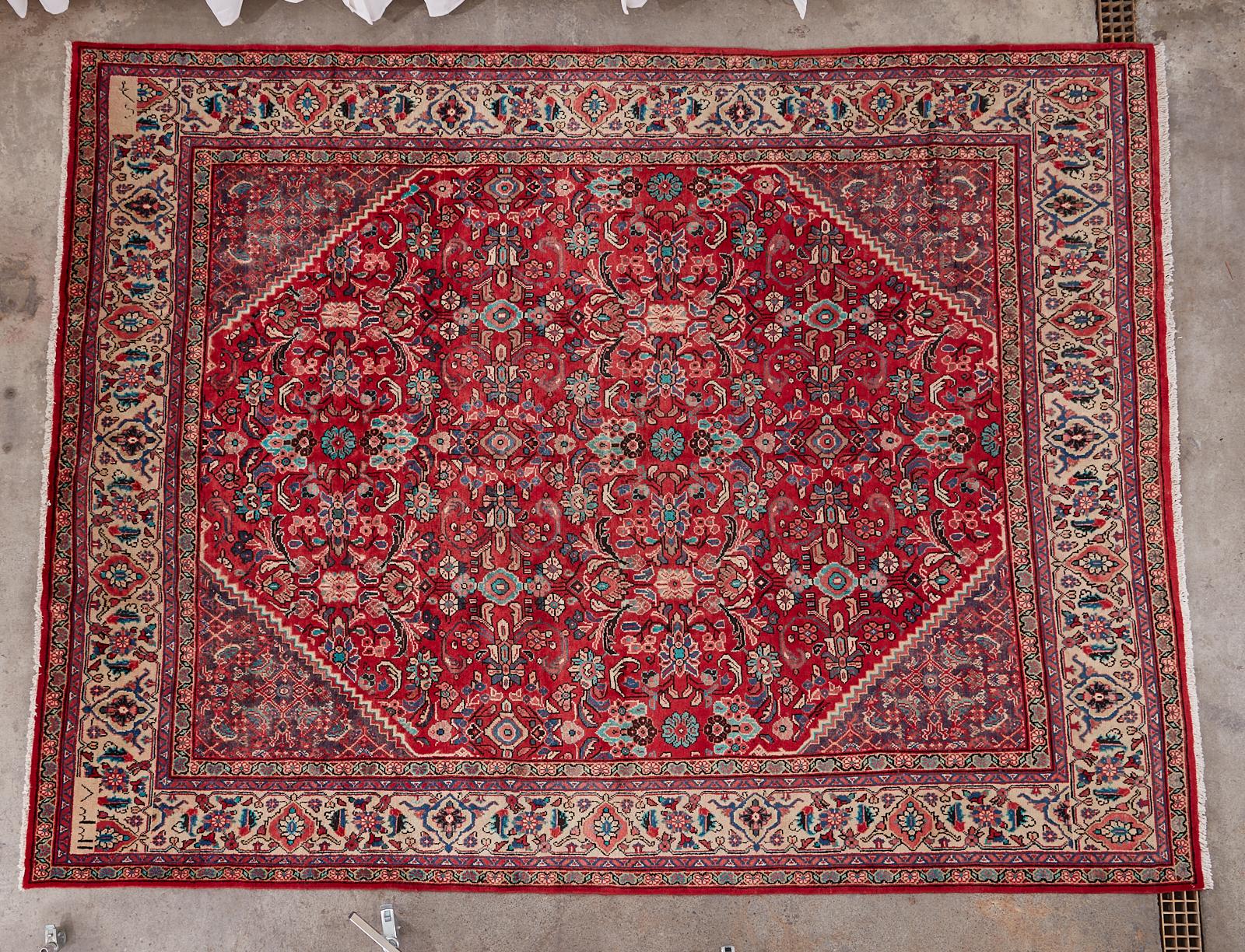 Antique Mahal Rug Signed and Dated 1919 For Sale 2
