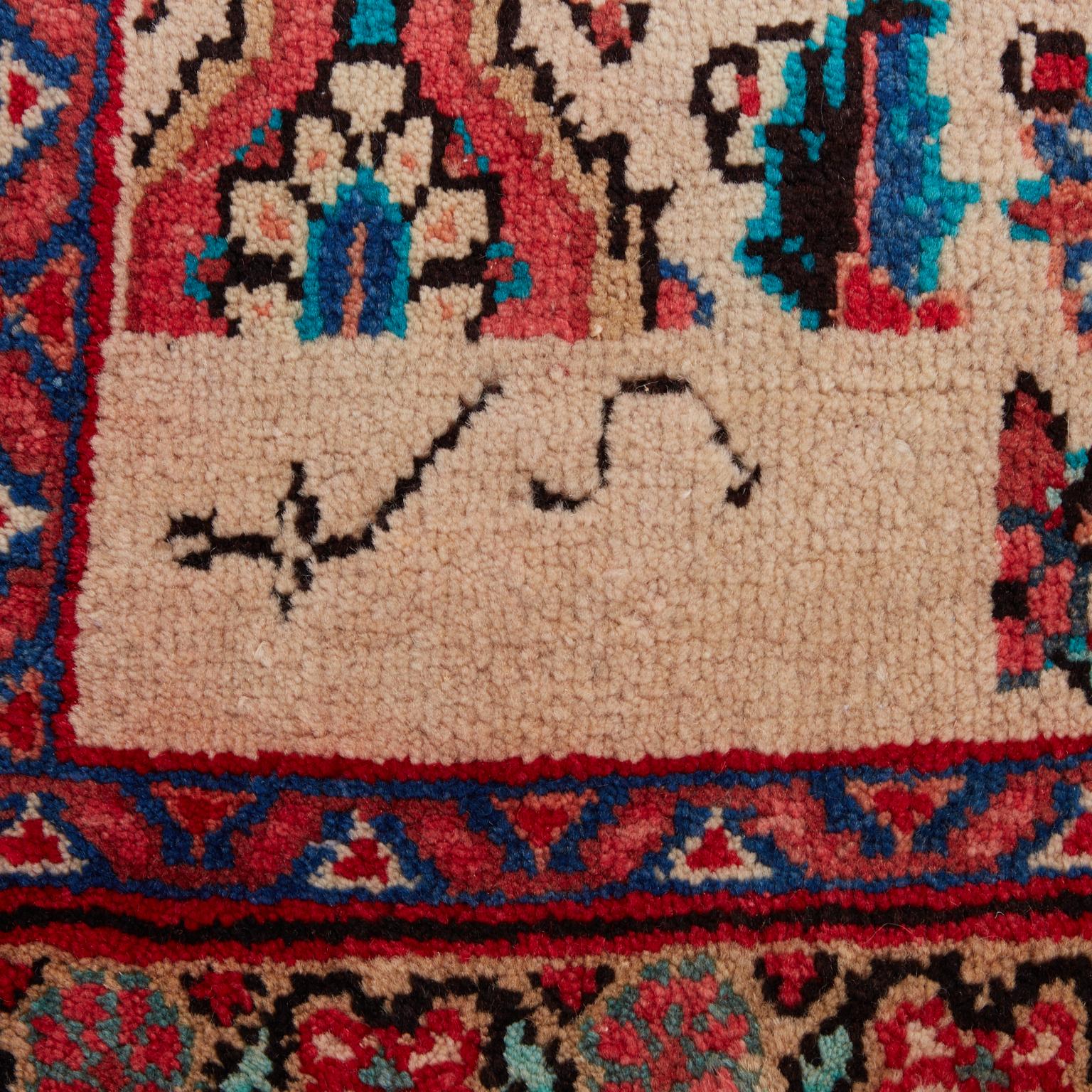 Antique Mahal Rug Signed and Dated 1919 For Sale 7