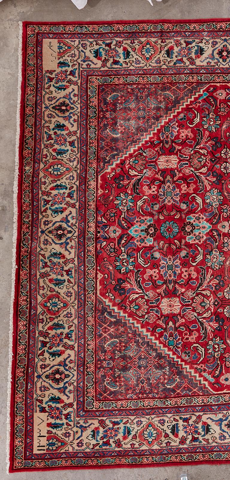 Sultanabad Antique Mahal Rug Signed and Dated 1919 For Sale