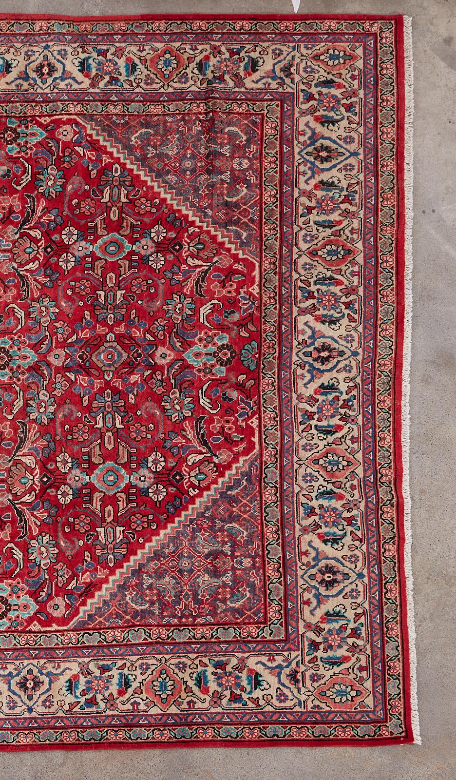 Persian Antique Mahal Rug Signed and Dated 1919 For Sale
